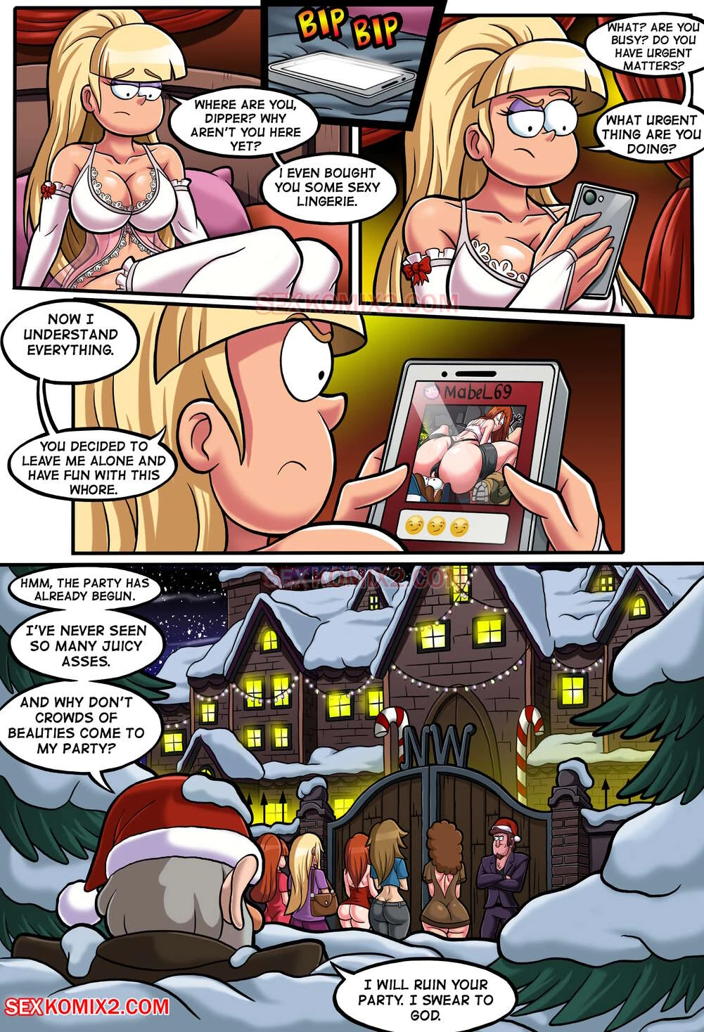 New Year Party And A Big Pink Teddy Bear porn comic picture 13