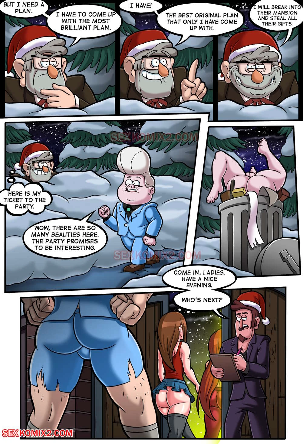 New Year Party And A Big Pink Teddy Bear porn comic picture 14