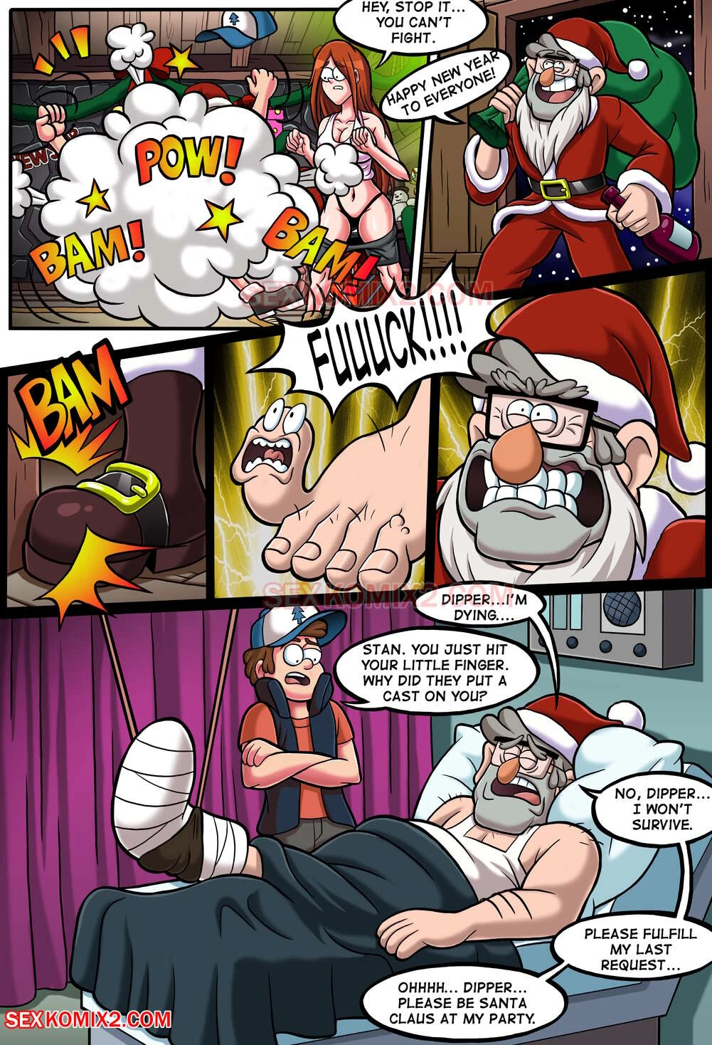 New Year Party And A Big Pink Teddy Bear porn comic picture 6