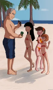 Part-time at the beach porn comic picture 1
