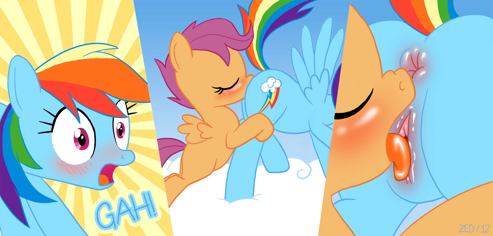 Rainbow Dash and Scootaloo porn comic picture 2