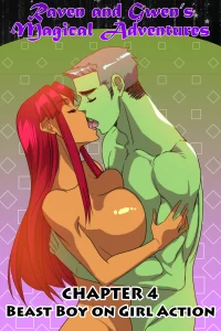 Raven and Gwen's Magical Adventures 4 - Beast Boy on Girl Action porn comic picture 1