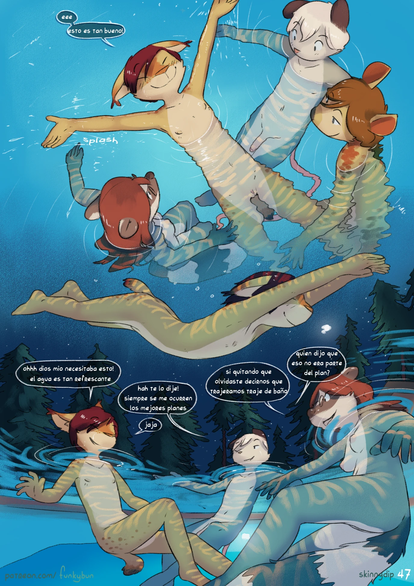 Skinny-dip (Spanish) porn comic picture 48