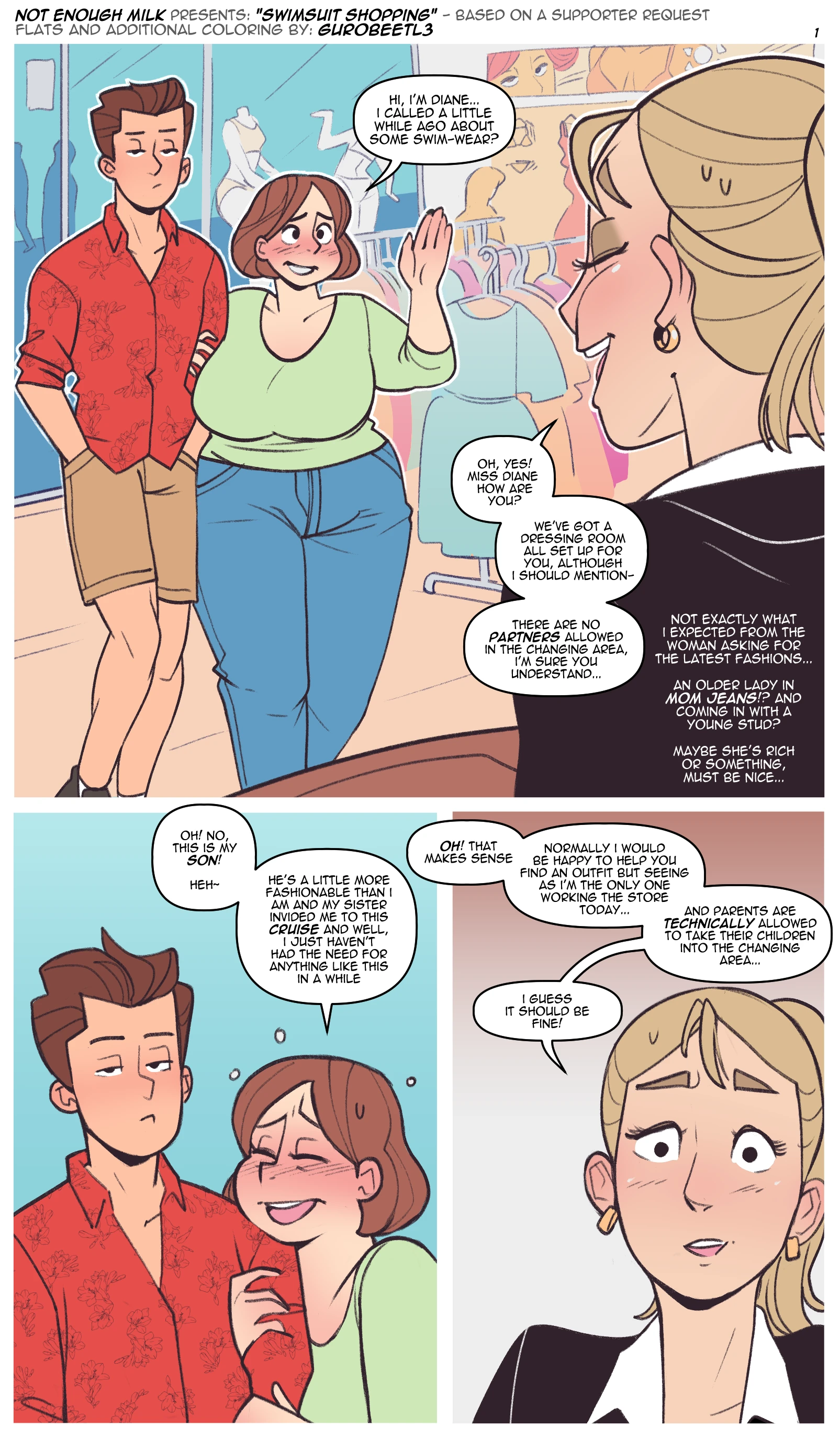 Swimsuit Shopping porn comic picture 1