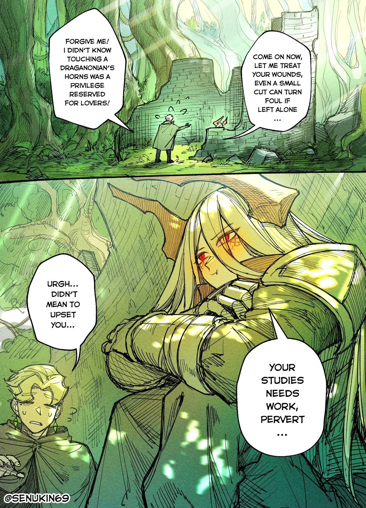 The Cleric and The Horned Warrior - Doomsia's Healing Sessions porn comic picture 14