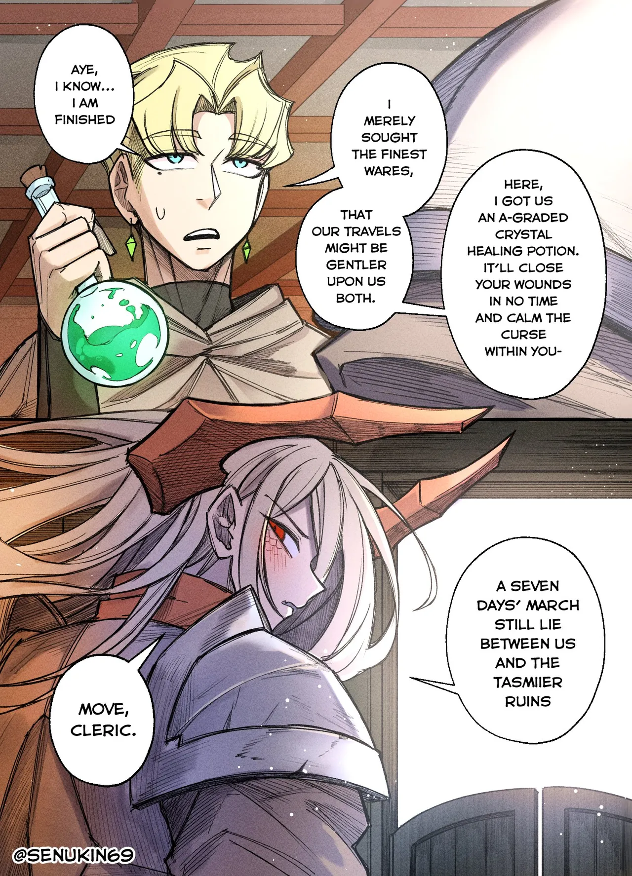 The Cleric and The Horned Warrior - Doomsia's Healing Sessions porn comic picture 33