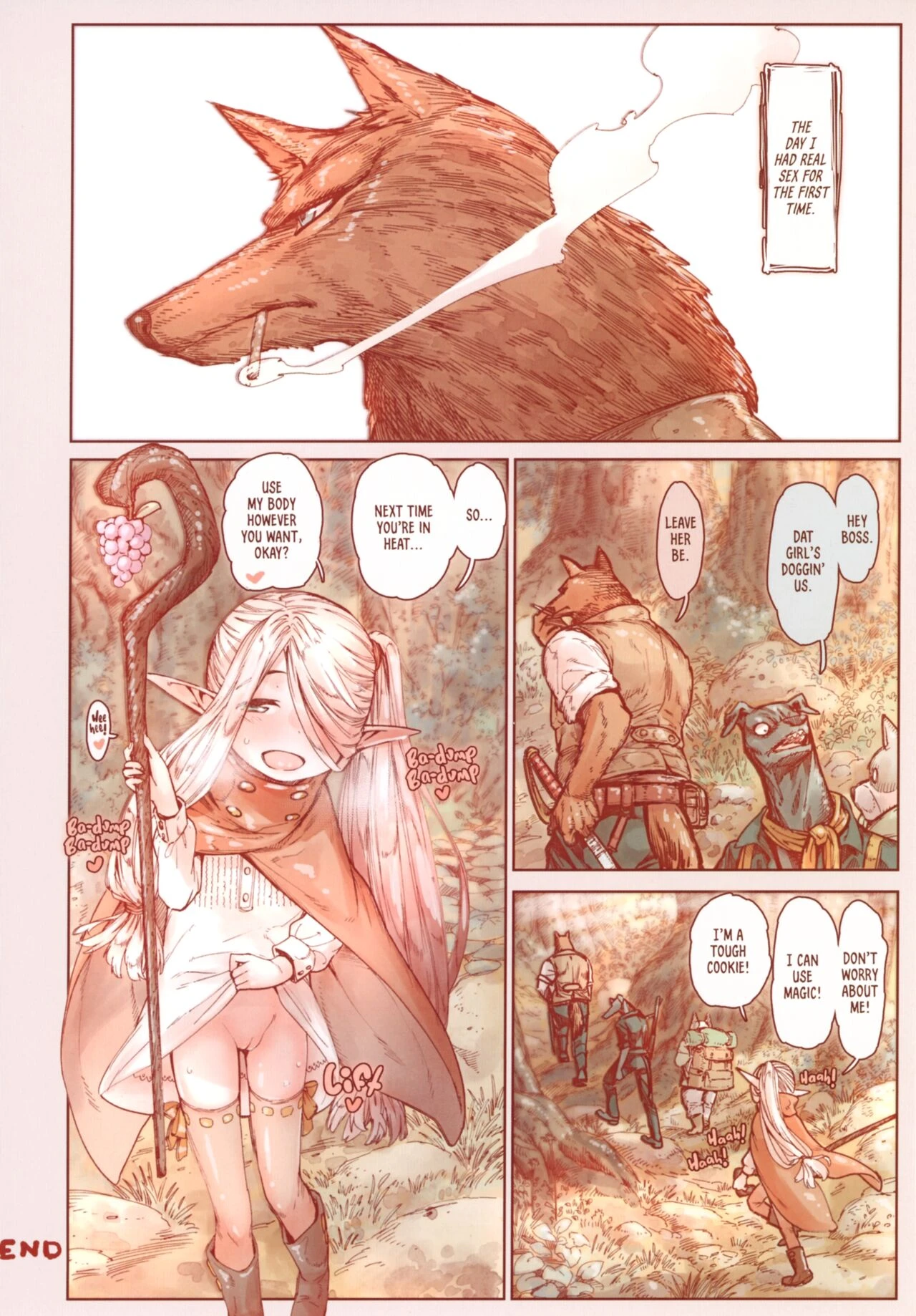 The Little Elf and the Savage Beastmen porn comic picture 40