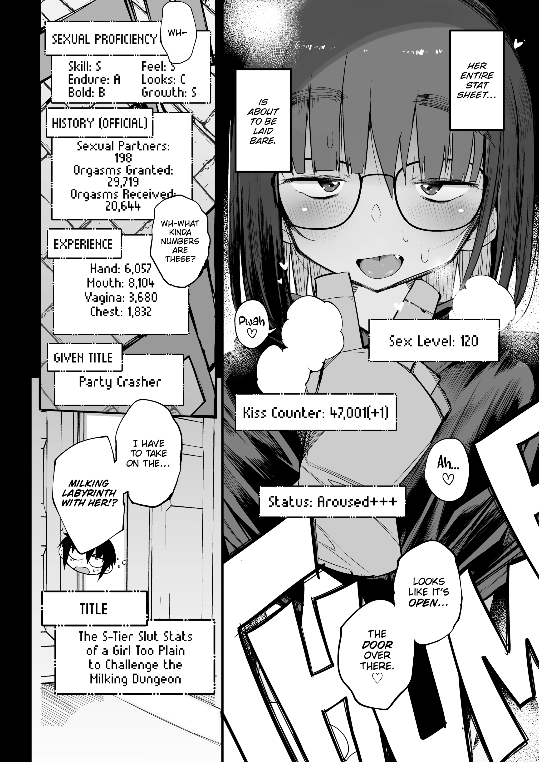 The S-Tier Slut Stats of a Girl Too Plain to Challenge the Milking Dungeon porn comic picture 11