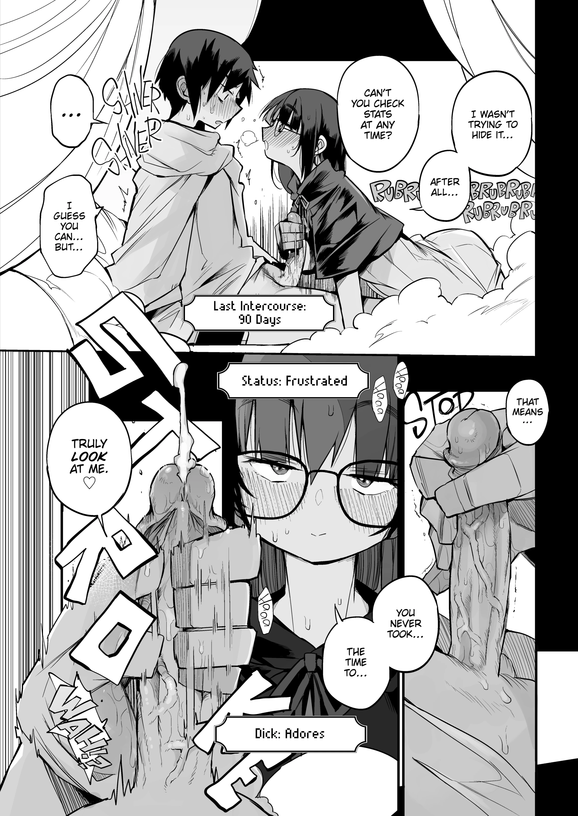 The S-Tier Slut Stats of a Girl Too Plain to Challenge the Milking Dungeon porn comic picture 14