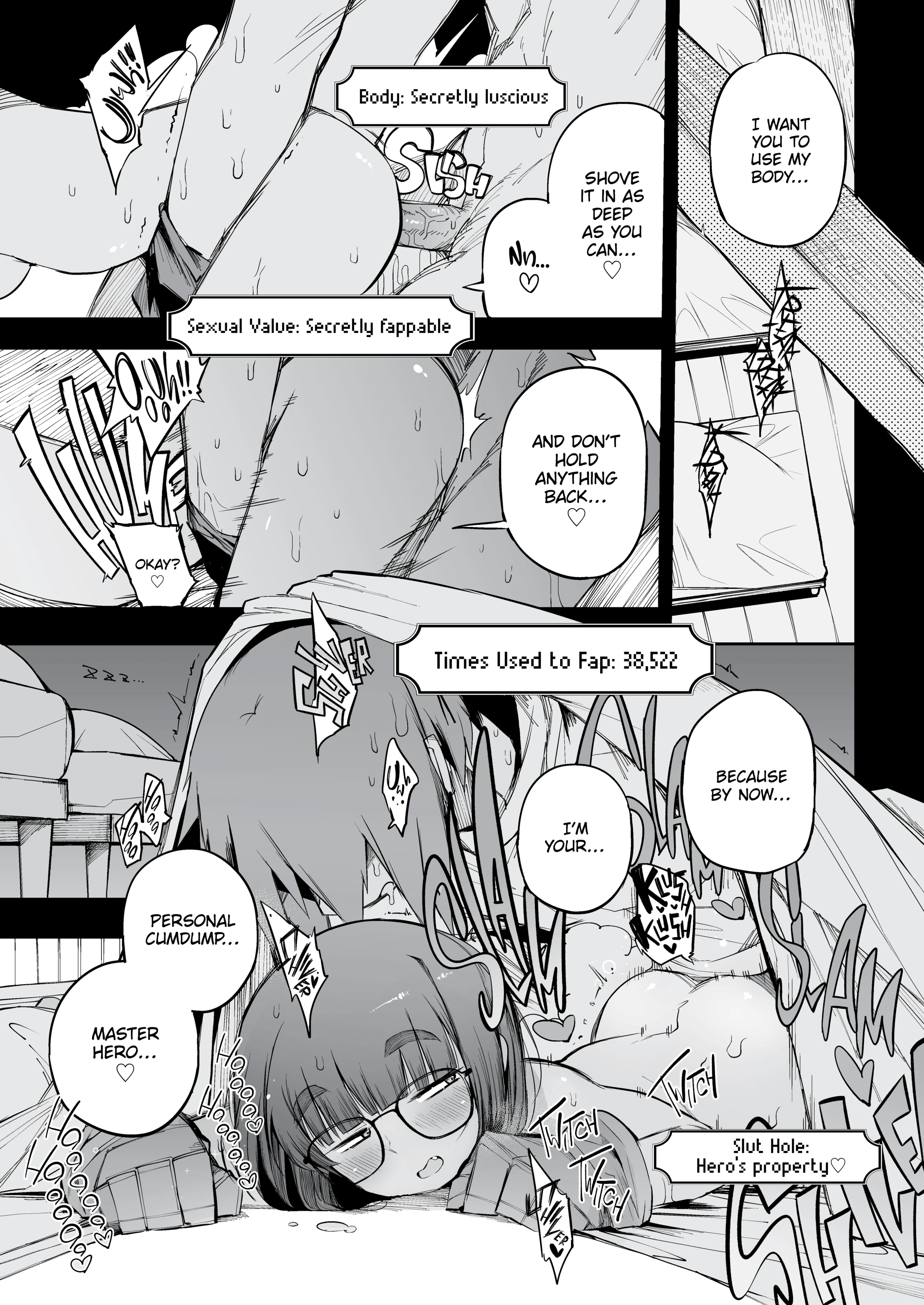 The S-Tier Slut Stats of a Girl Too Plain to Join the Hero's No-Romance Party porn comic picture 38