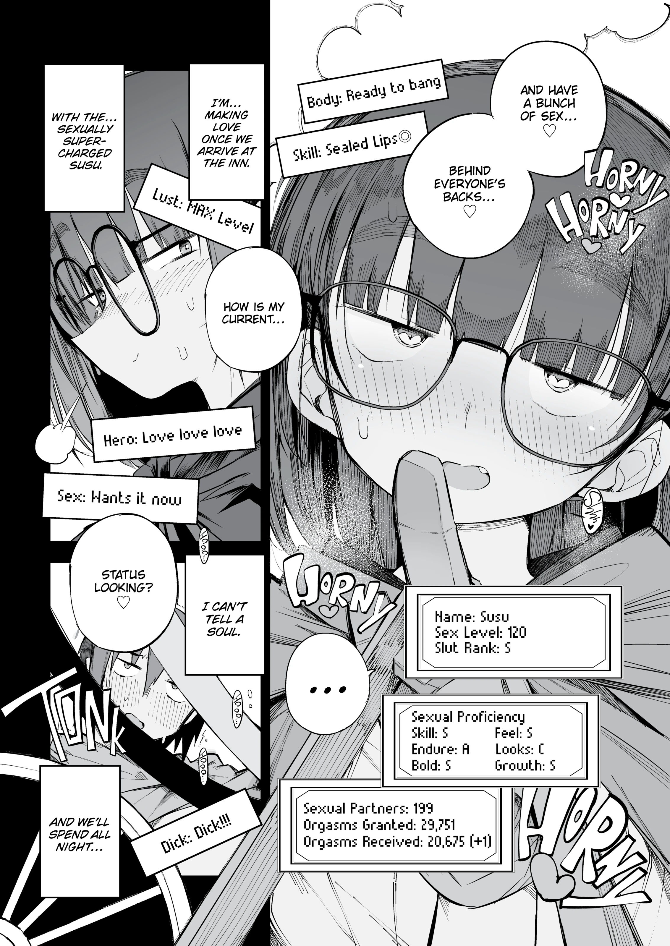 The S-Tier Slut Stats of a Girl Too Plain to Join the Hero's No-Romance Party porn comic picture 9