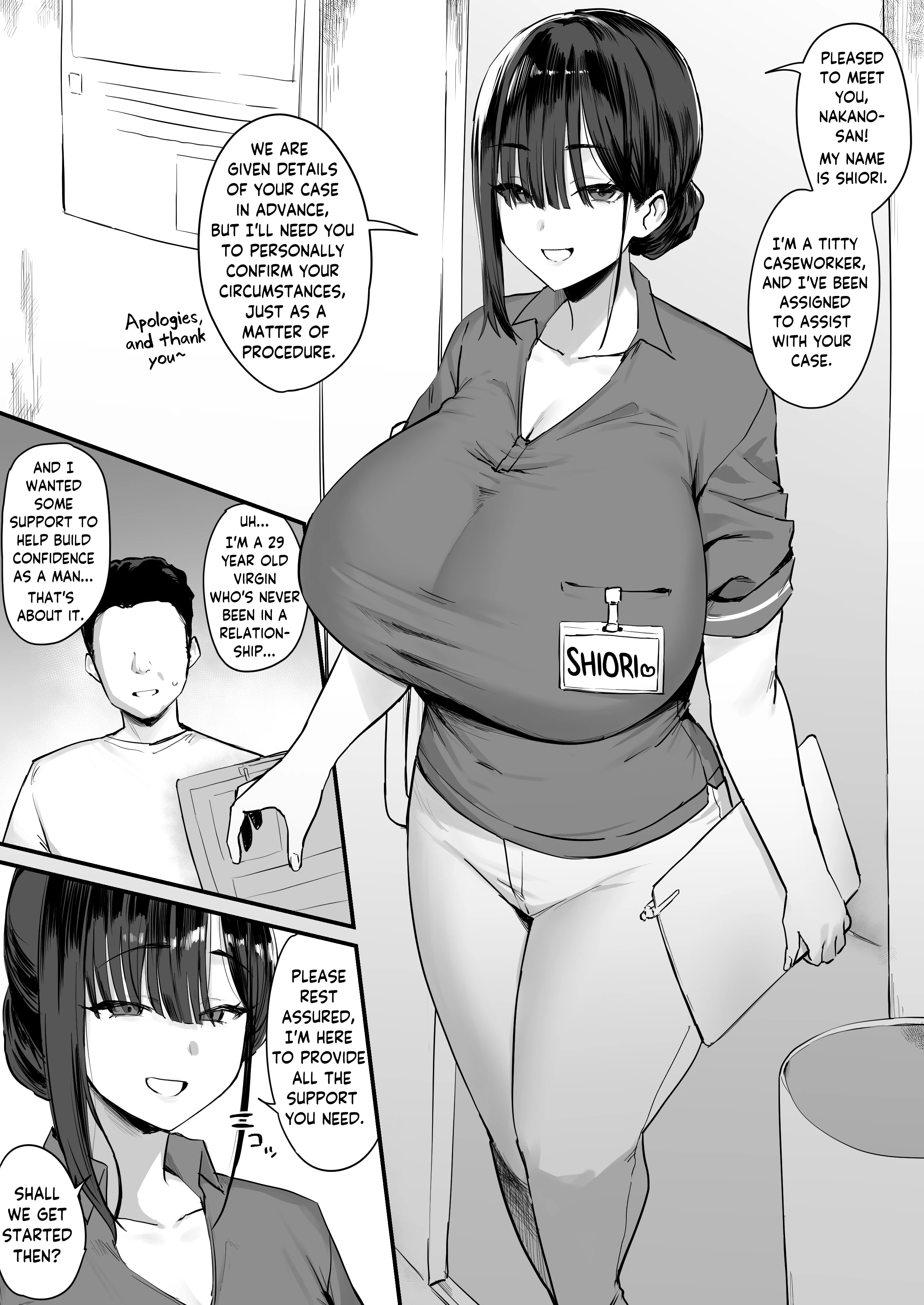 Titty Caseworker porn comic picture 1
