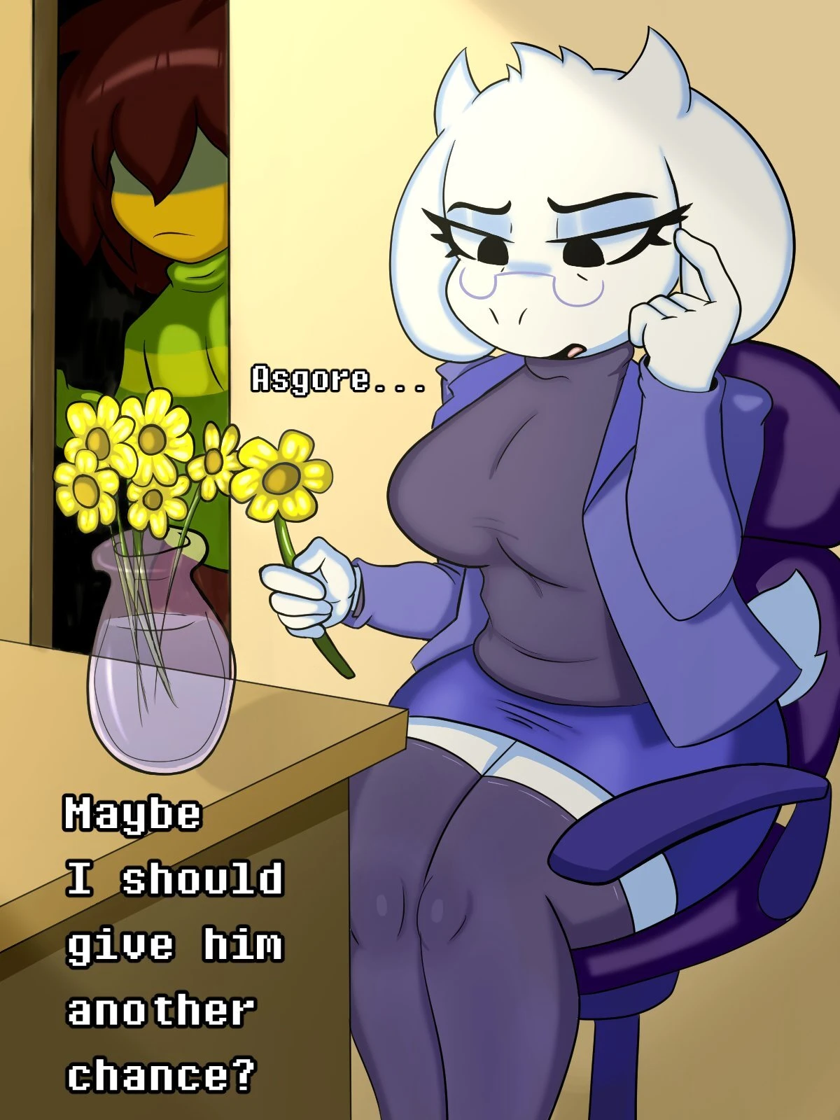 Toriel X Kris porn comic picture 1