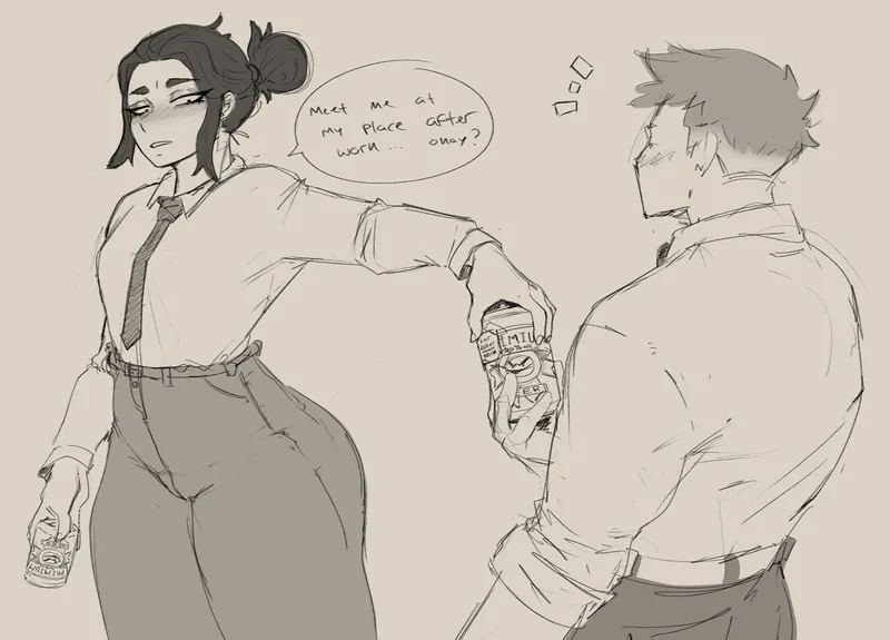 Your Coworker Asks You To Come After Work porn comic picture 2