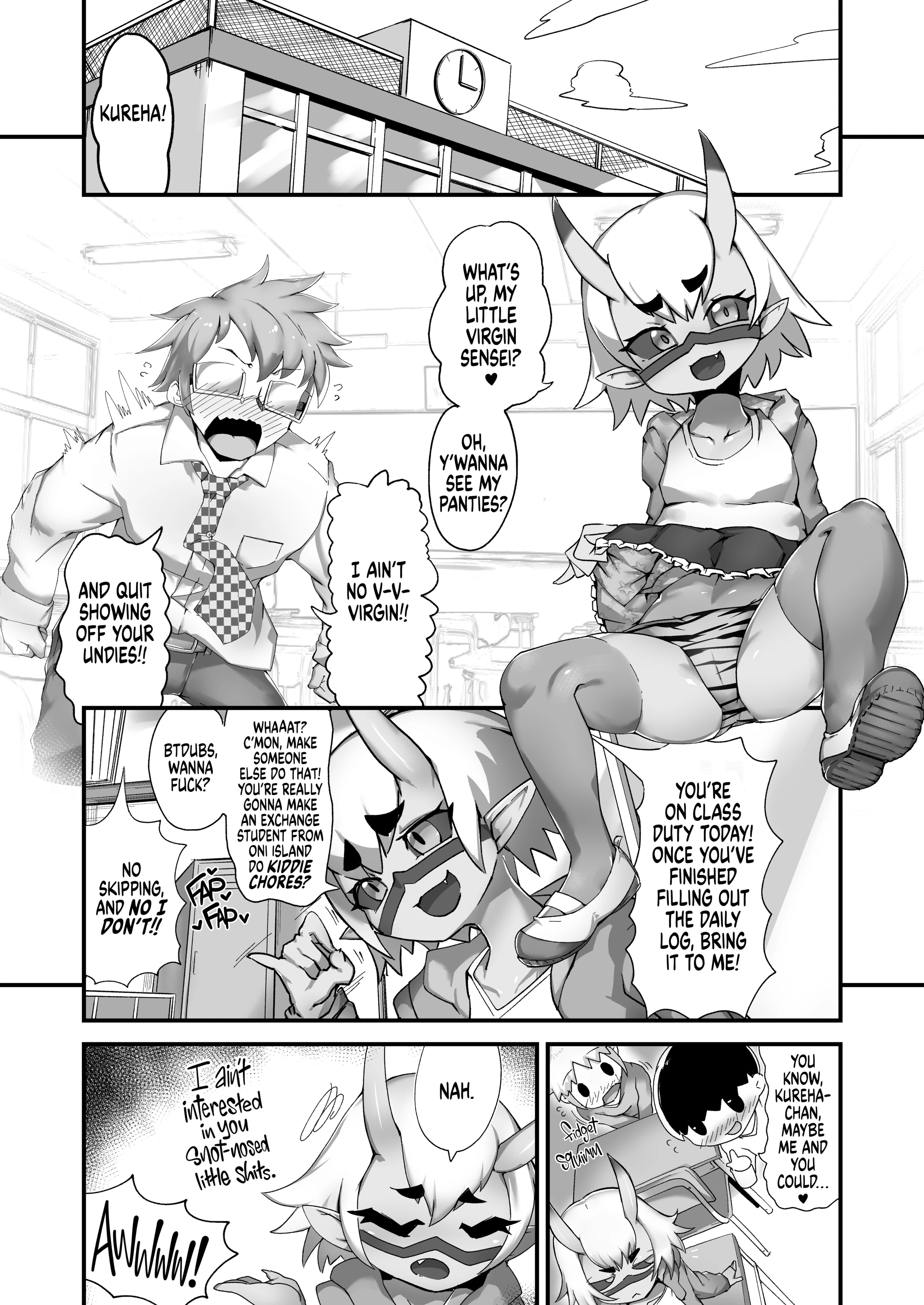 A Bratty Little Demon and Her Cherryboy Teacher porn comic picture 2