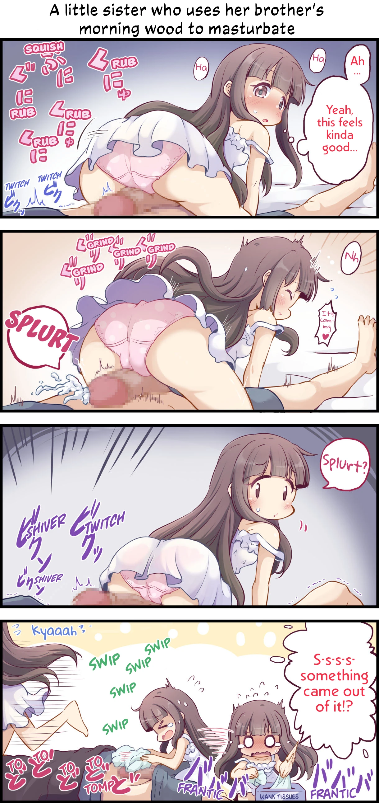 A Little Sister Who Tries to Be Sneaky About Using Her Big Brother to Masturbate porn comic picture 10