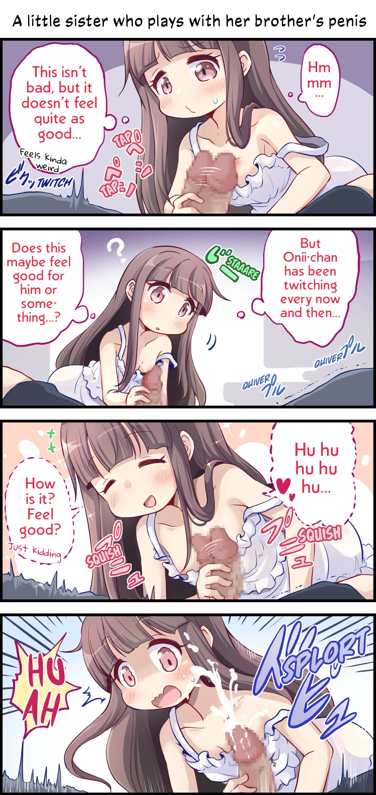 A Little Sister Who Tries to Be Sneaky About Using Her Big Brother to Masturbate porn comic picture 12