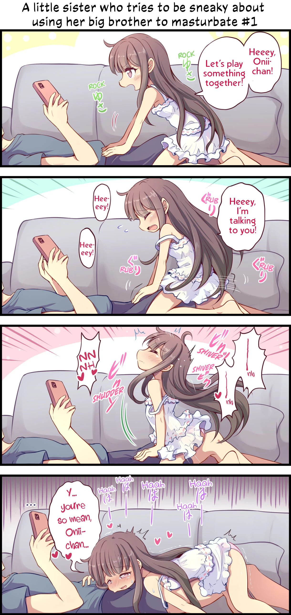A Little Sister Who Tries to Be Sneaky About Using Her Big Brother to Masturbate porn comic picture 3