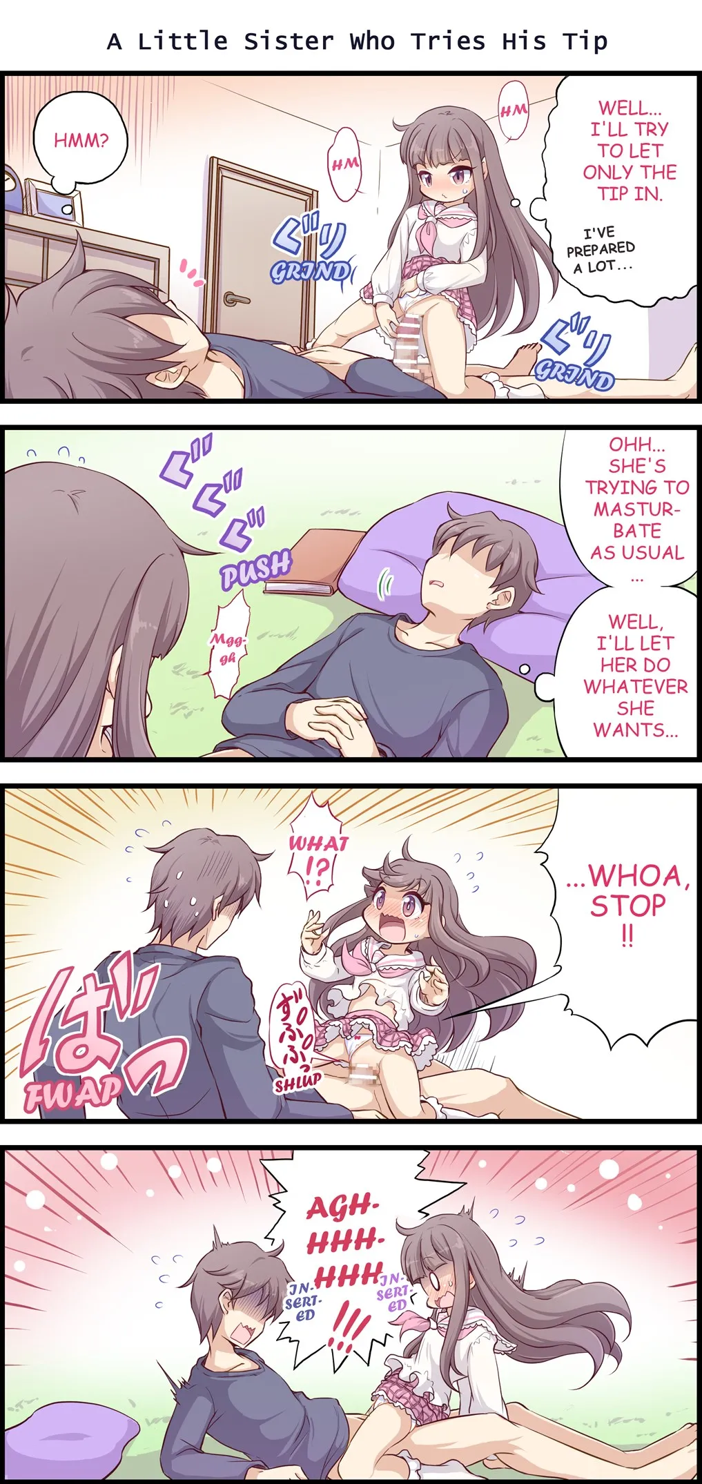 A Little Sister Who Tries to Be Sneaky About Using Her Big Brother to Masturbate porn comic picture 47