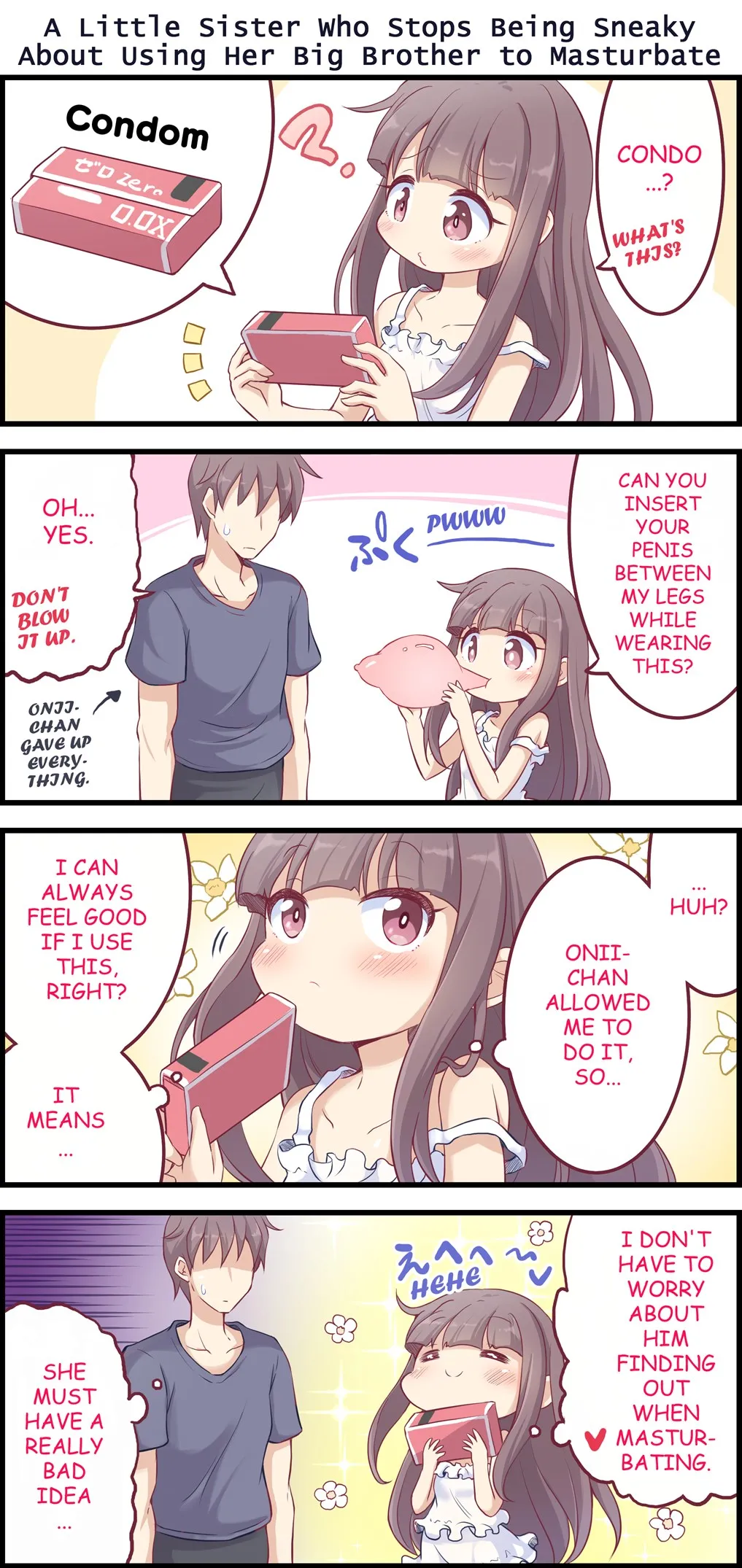 A Little Sister Who Tries to Be Sneaky About Using Her Big Brother to Masturbate porn comic picture 57