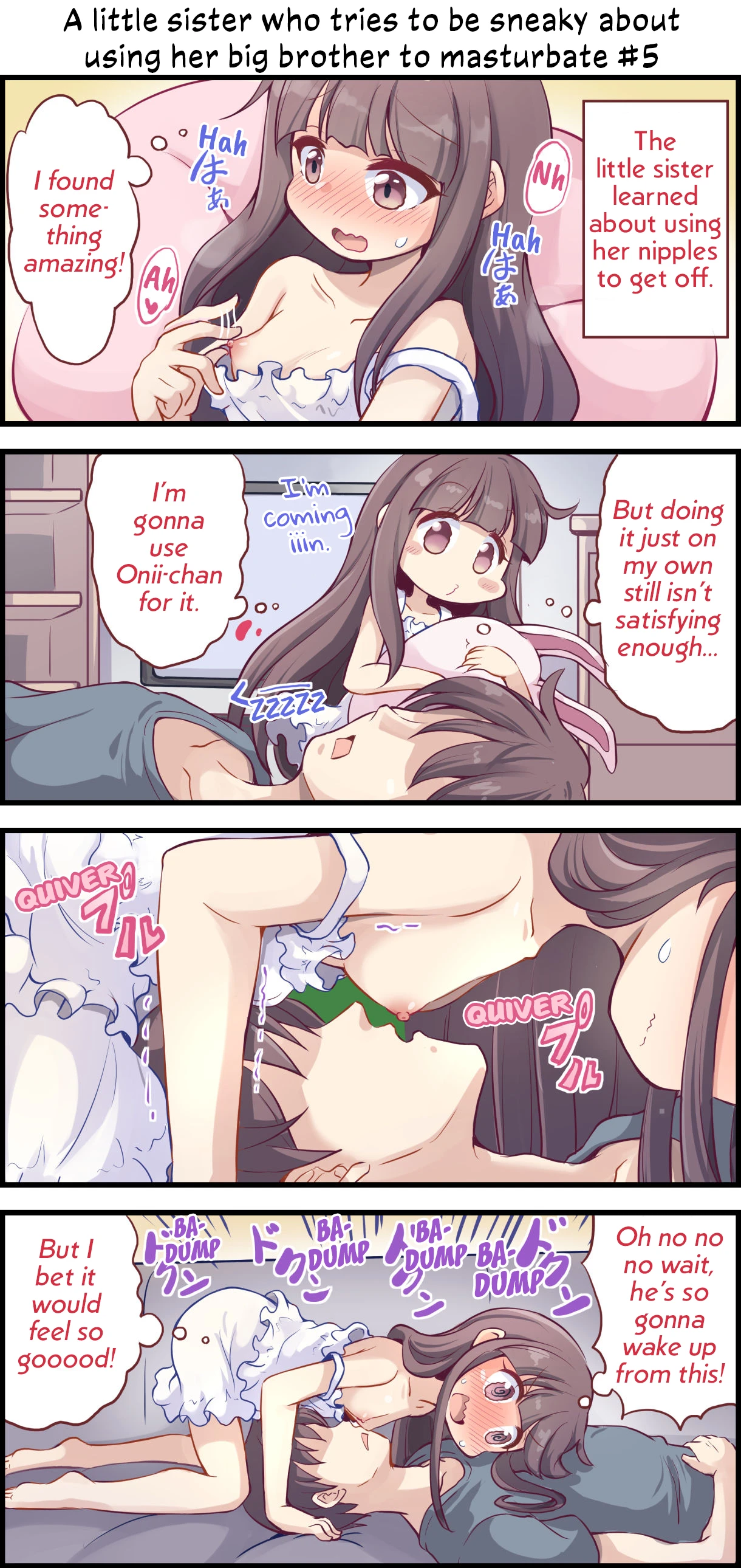 A Little Sister Who Tries to Be Sneaky About Using Her Big Brother to Masturbate porn comic picture 7