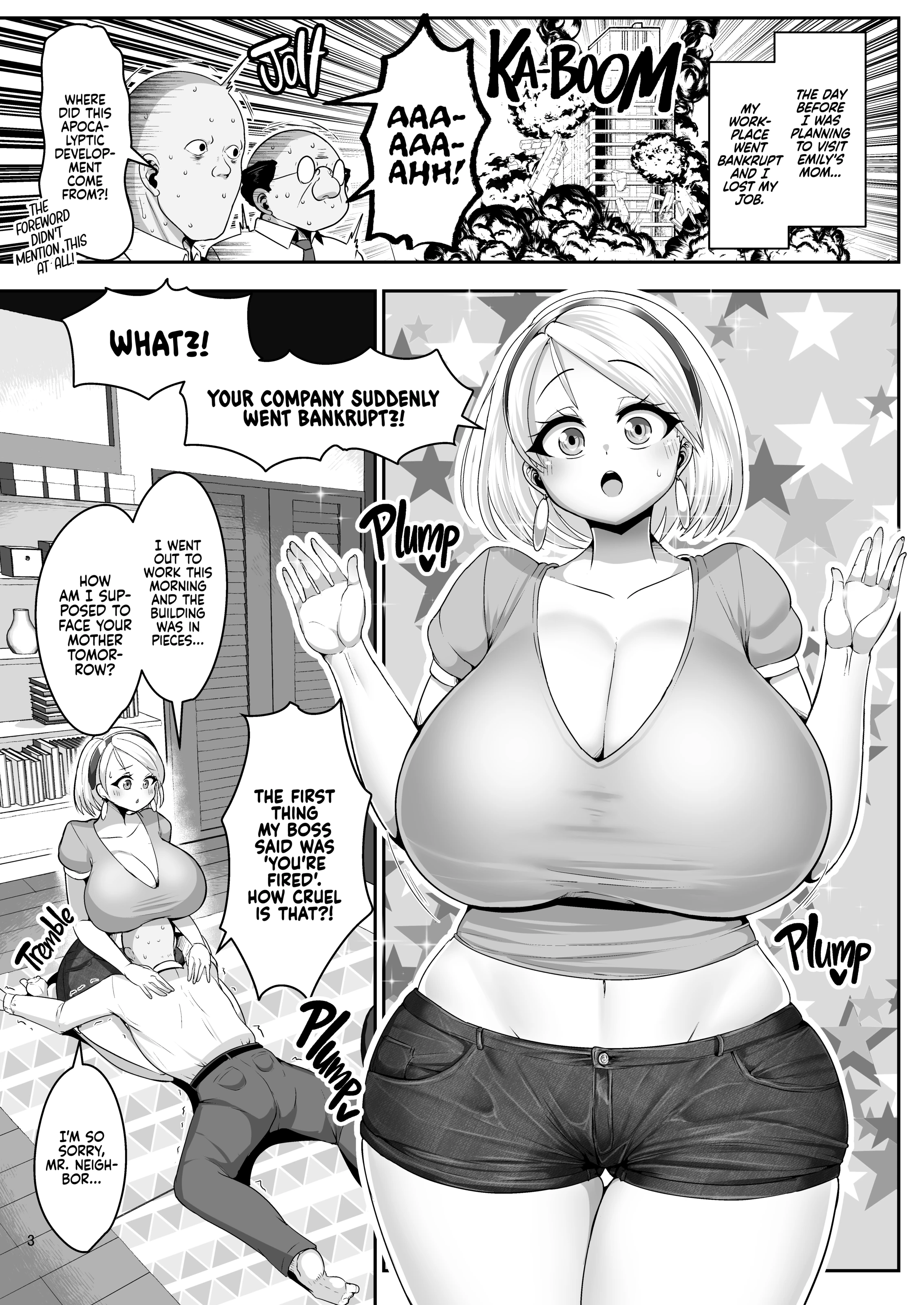 A Nymphomaniac Blonde Exchange Student with Gigantic Tits Moved in Next Door!! 2 porn comic picture 2