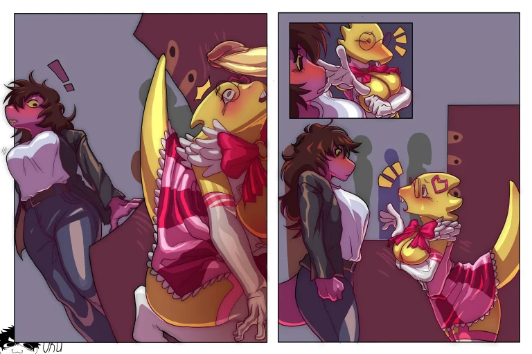 Alphys x Kris x Susie porn comic picture 2