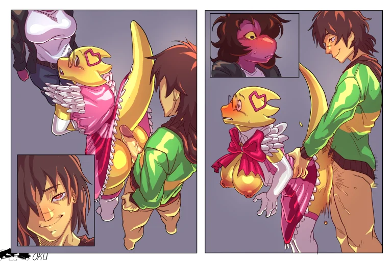 Alphys x Kris x Susie porn comic picture 3