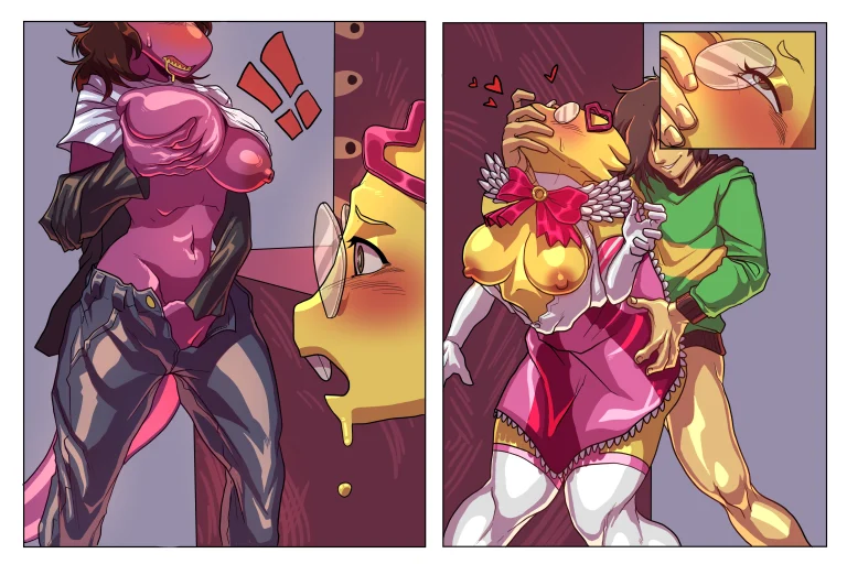 Alphys x Kris x Susie porn comic picture 4