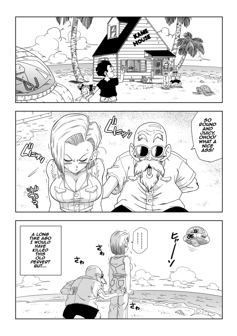 Android 18 vs Master Roshi porn comic picture 2