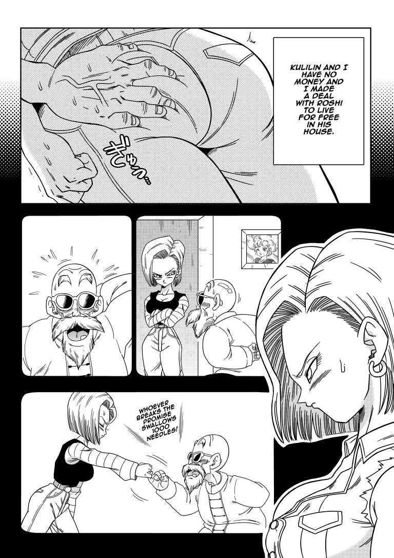 Android 18 vs Master Roshi porn comic picture 3