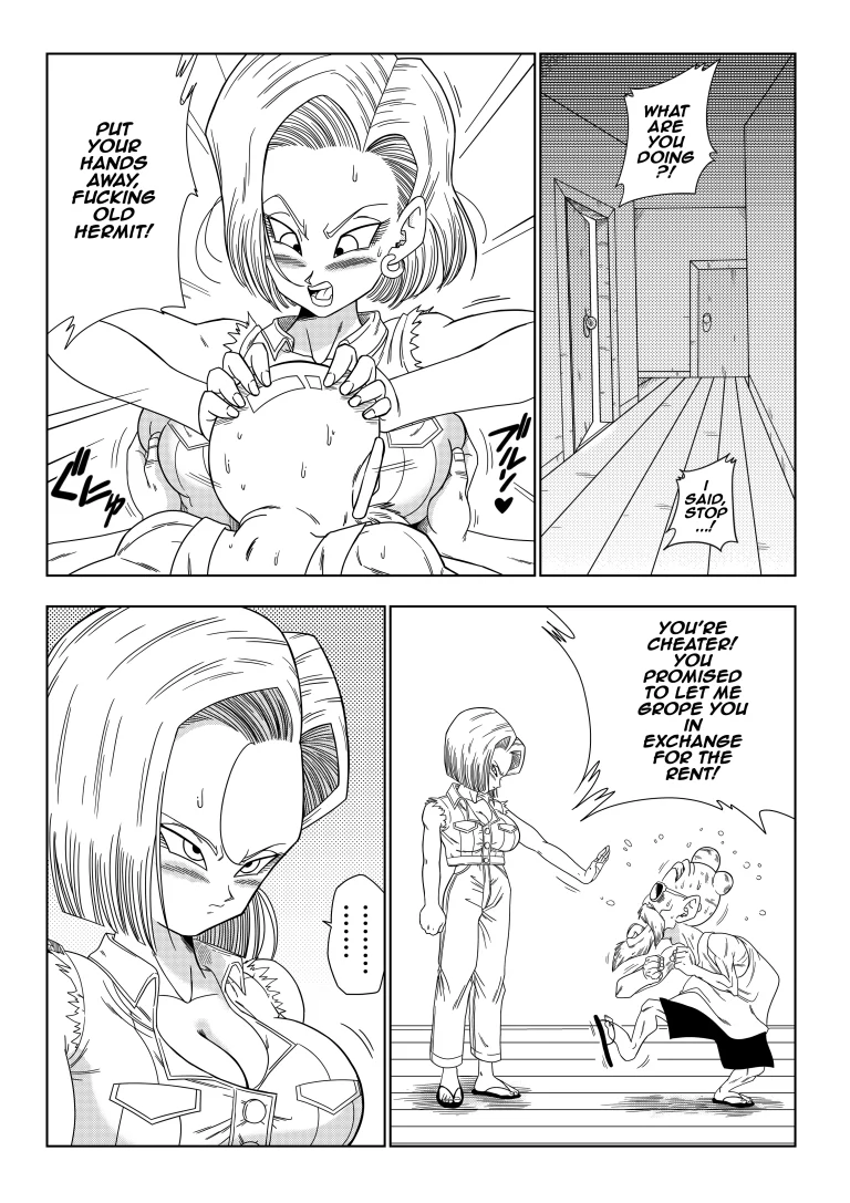 Android 18 vs Master Roshi porn comic picture 5