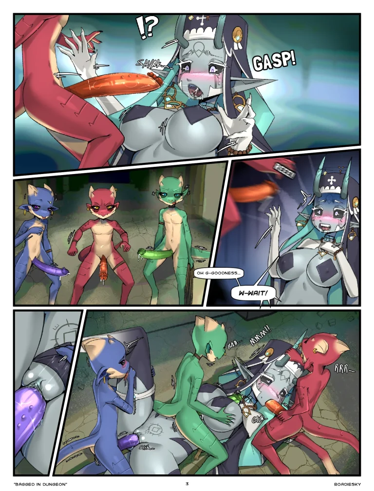 Bagged in Dungeon porn comic picture 4