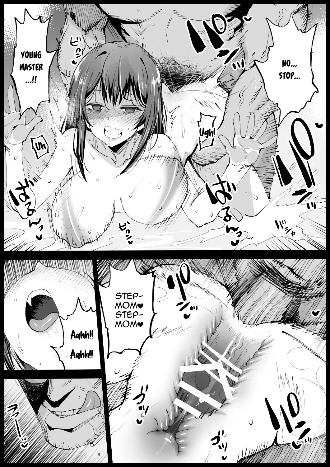 Big-Breasted Mother-in-Law Taking a Bath porn comic picture 42