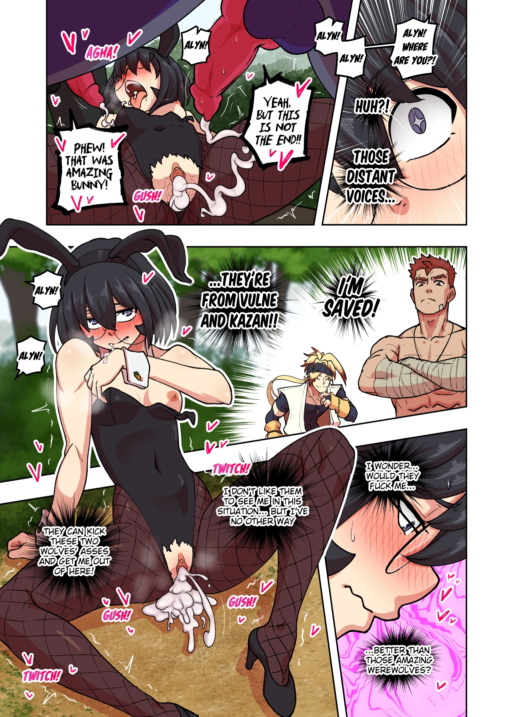 Bunny Alyn being chased by werewolves porn comic picture 14