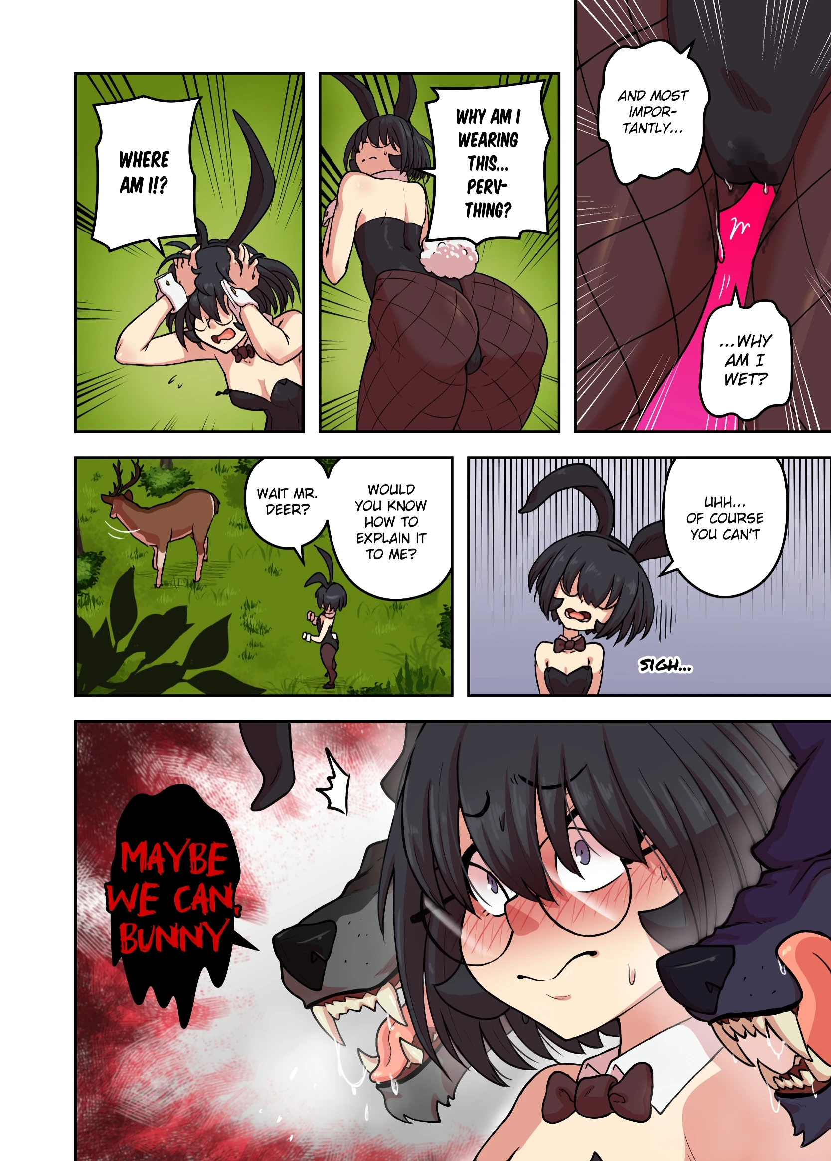 Bunny Alyn being chased by werewolves porn comic picture 3
