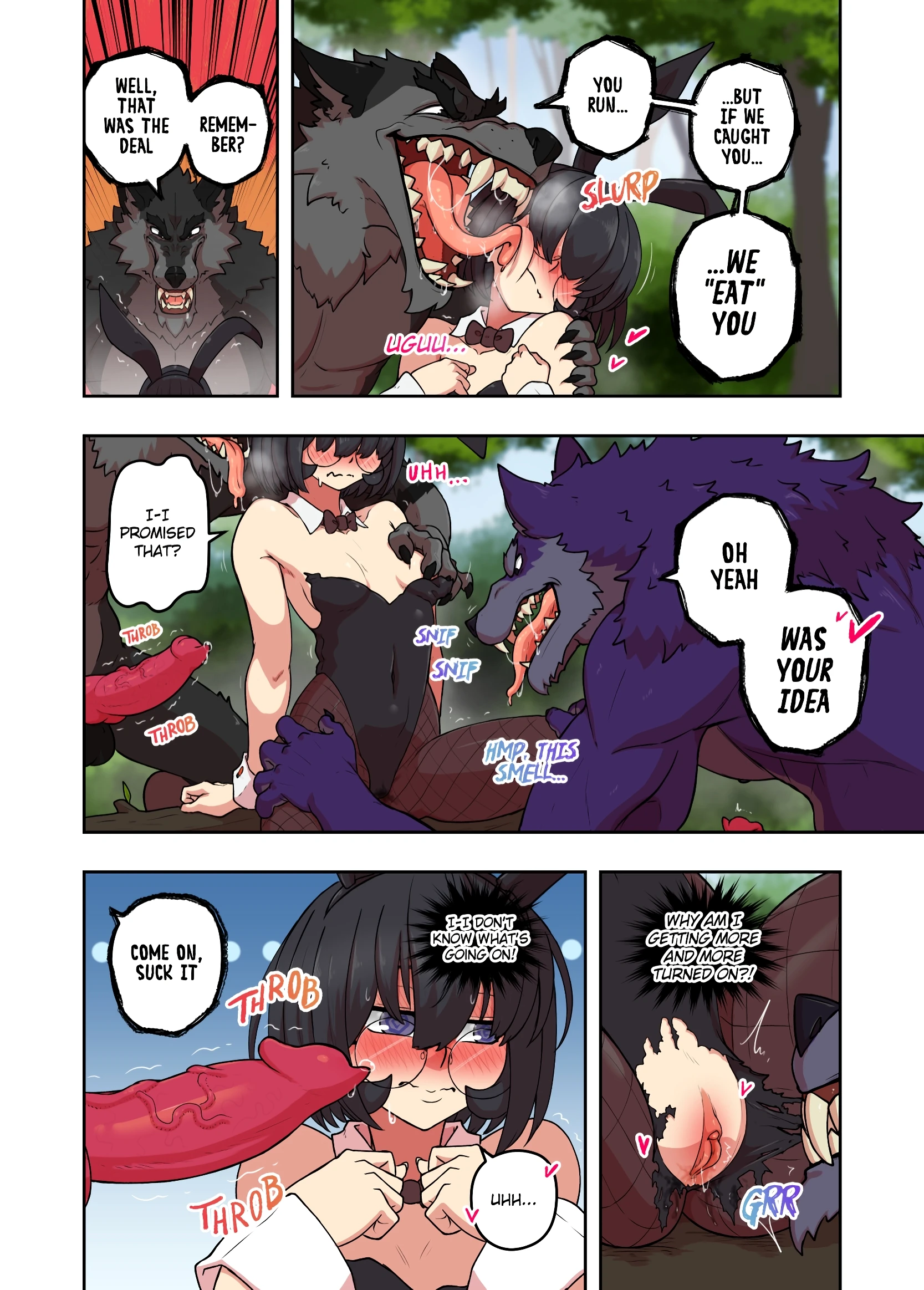 Bunny Alyn being chased by werewolves porn comic picture 5