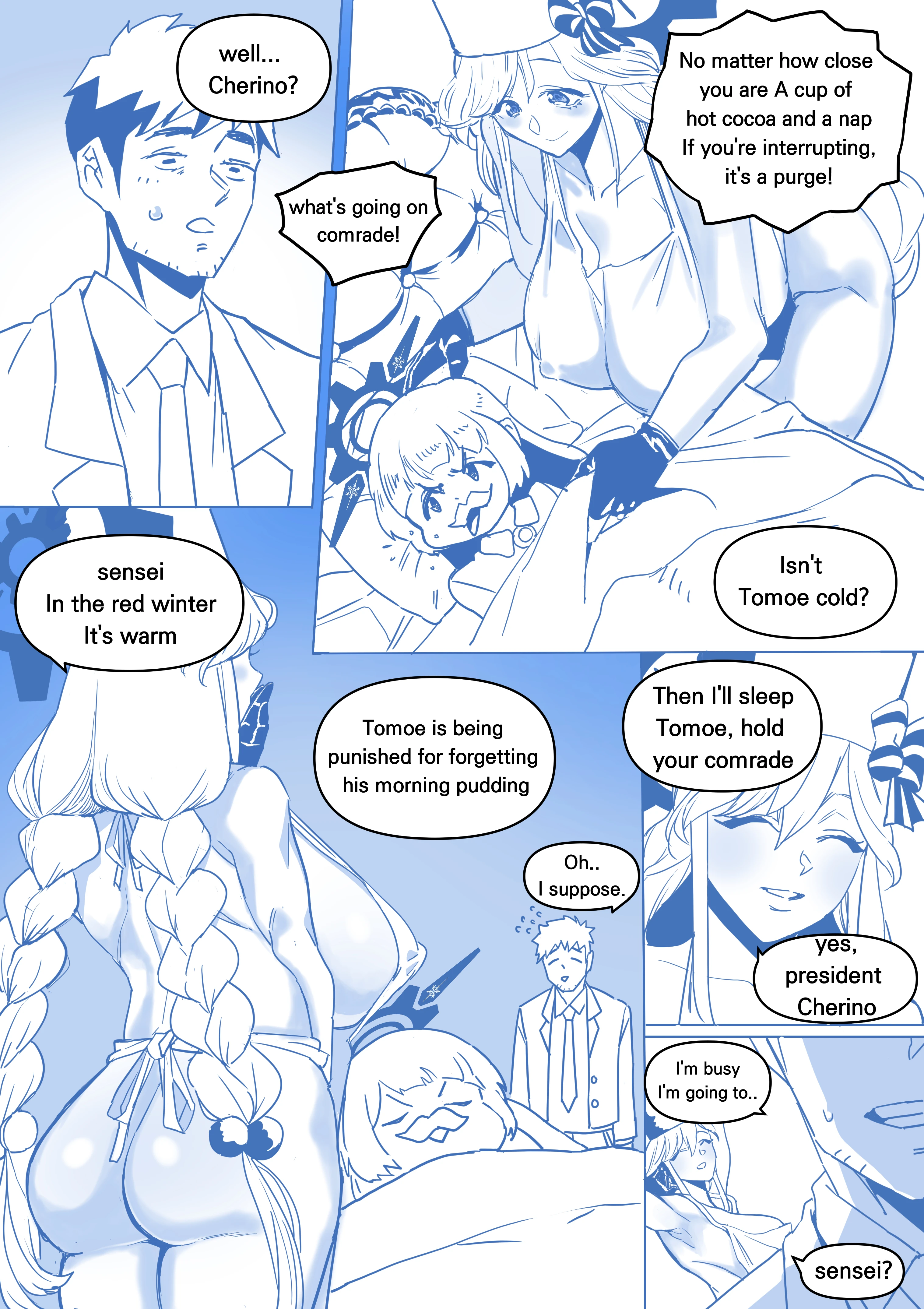 Cherino is going to sleep porn comic picture 1