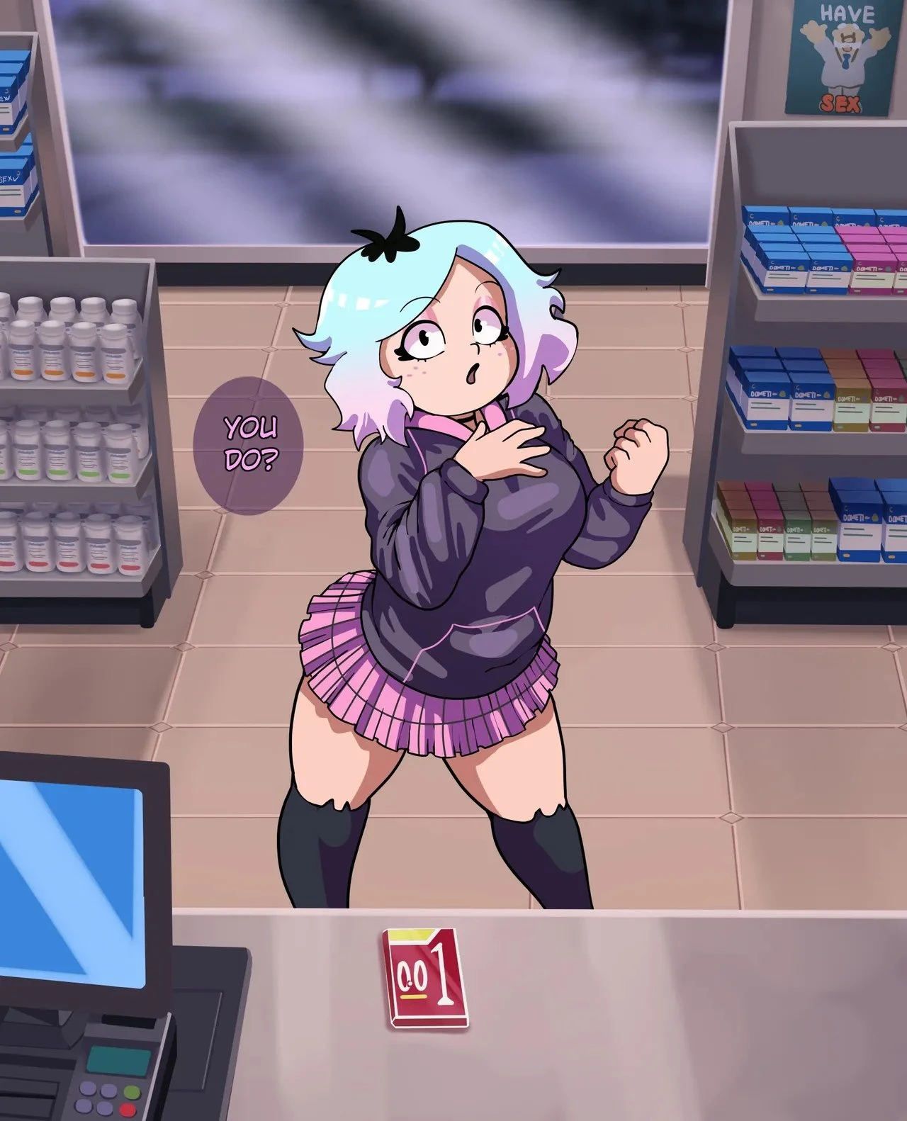 Emberlynn Pinkle tries to buy some condoms porn comic picture 16
