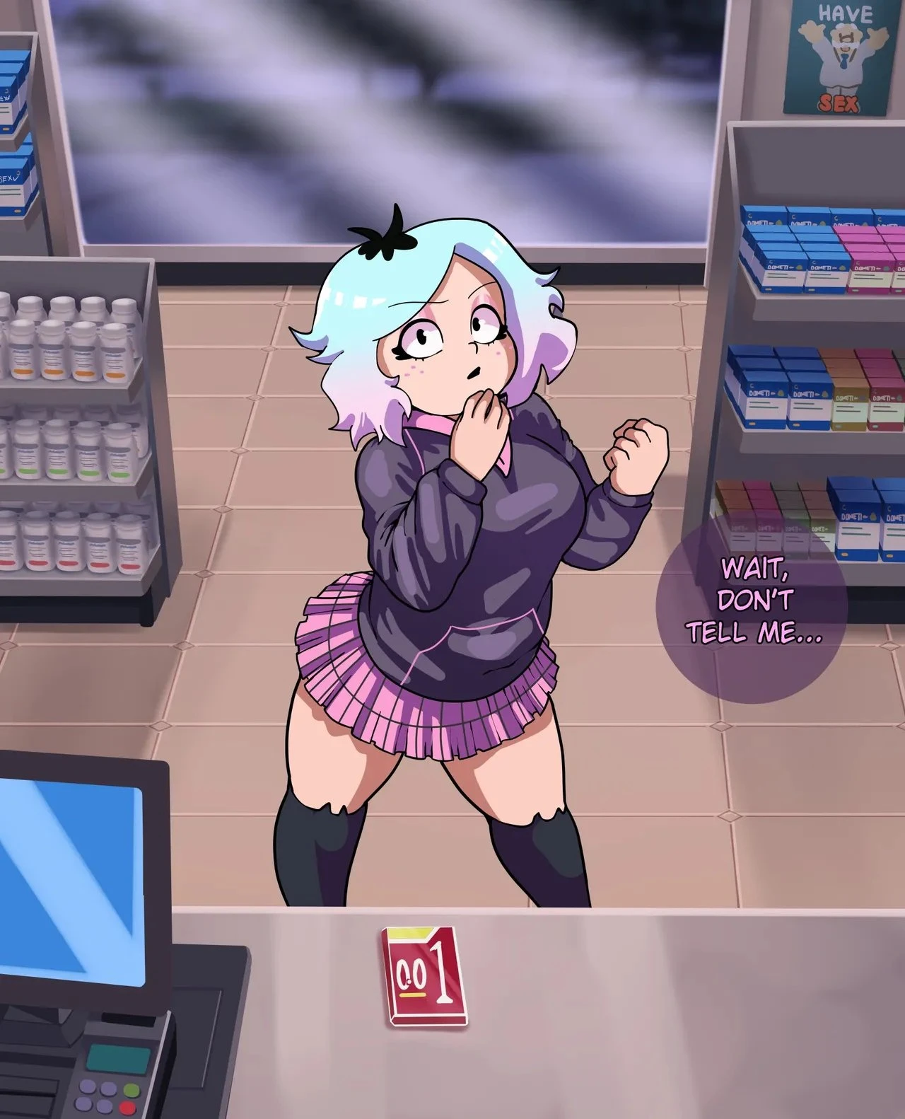 Emberlynn Pinkle tries to buy some condoms porn comic picture 17