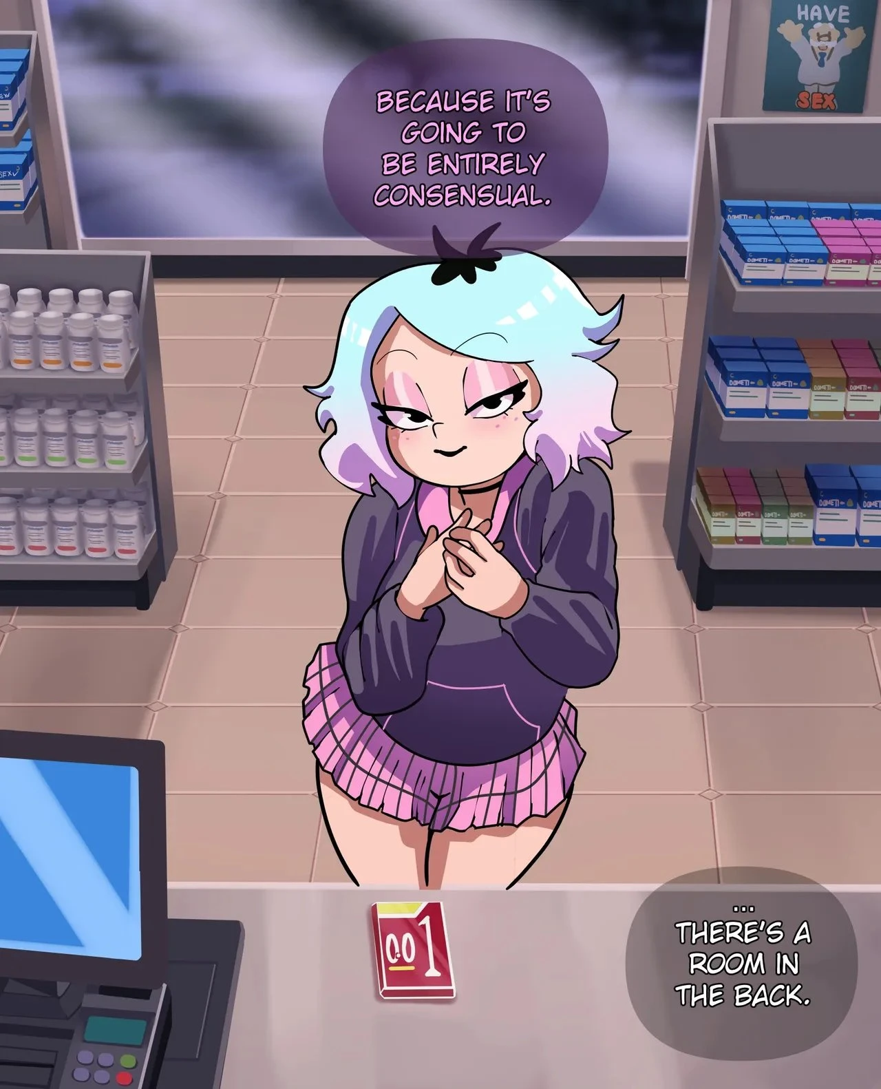 Emberlynn Pinkle tries to buy some condoms porn comic picture 21
