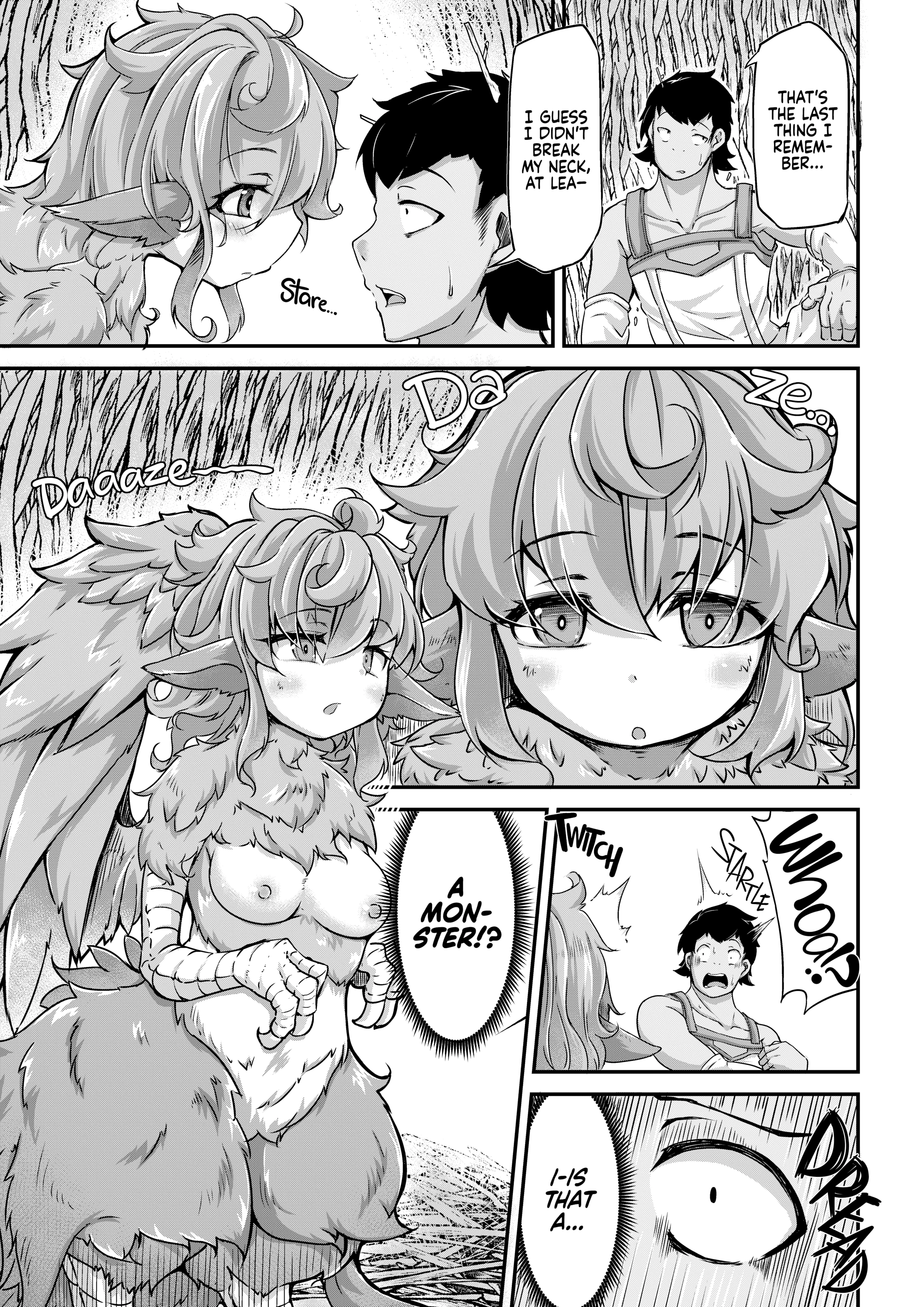 Fisherman and Harpy Girl porn comic picture 3