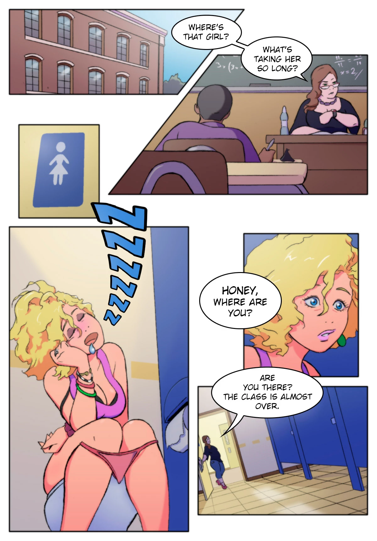 Girls Bathroom porn comic picture 4
