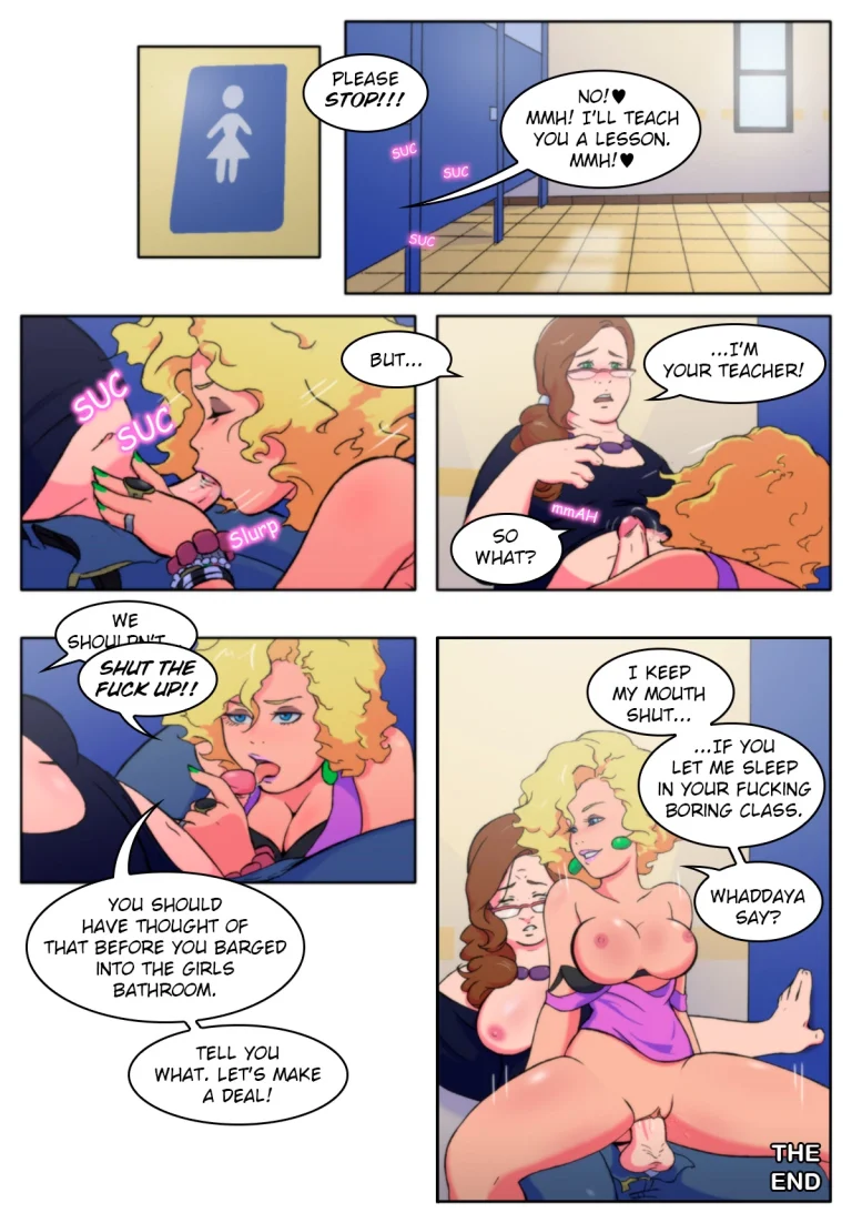 Girls Bathroom porn comic picture 7