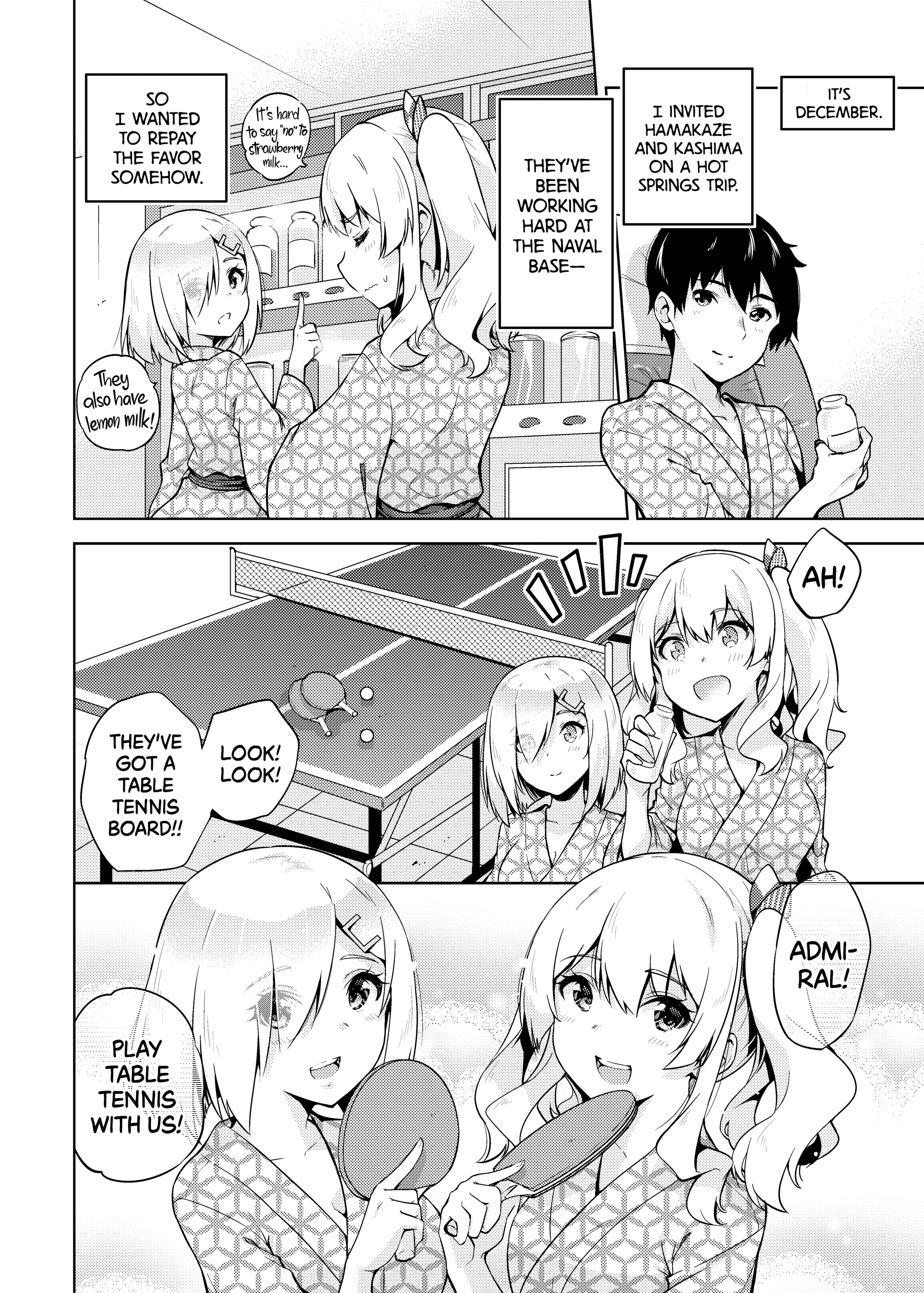 Hamakaze and Kashima in Hot Springs and Yukata porn comic picture 3