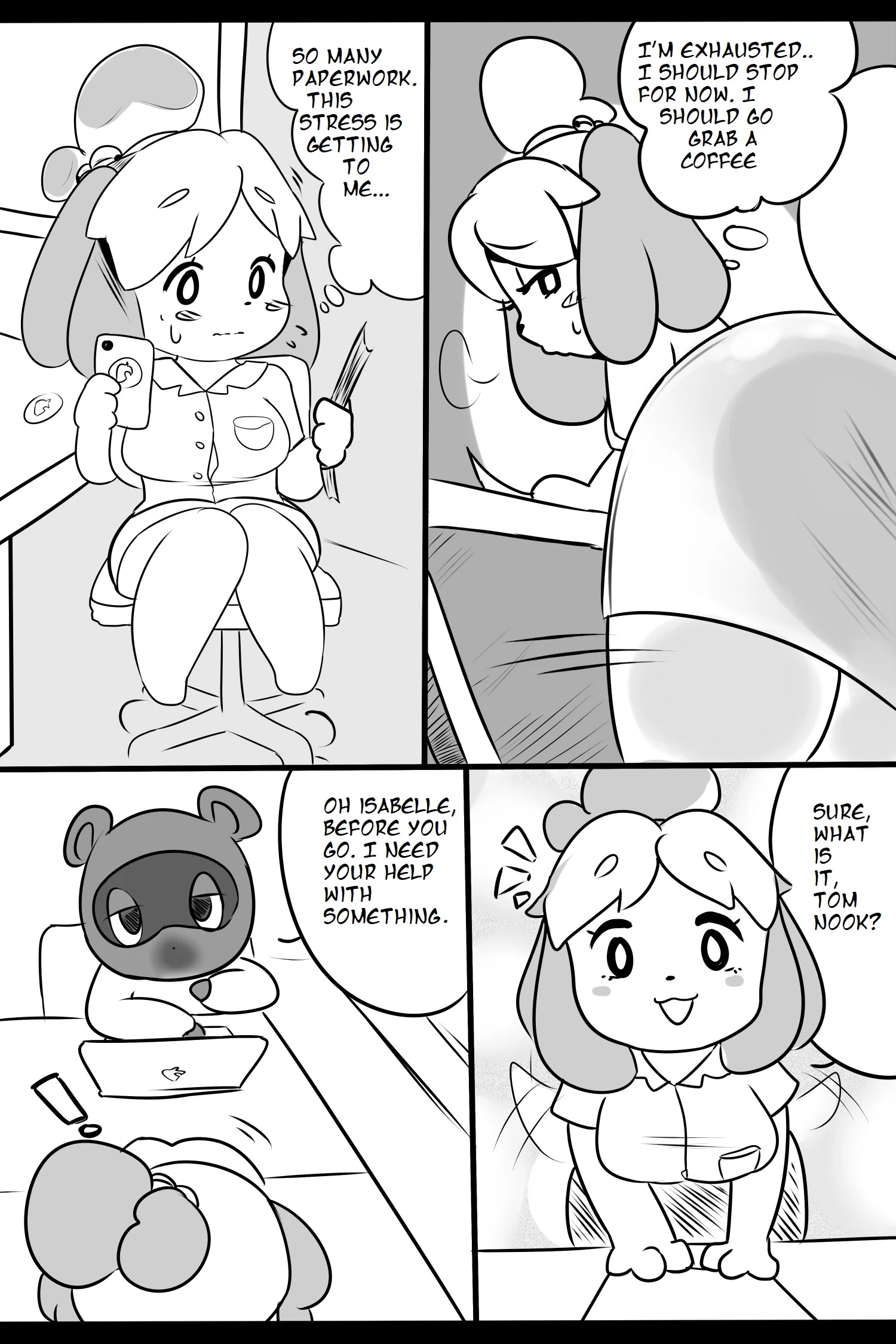 Isabelle X Tom Nook porn comic picture 2