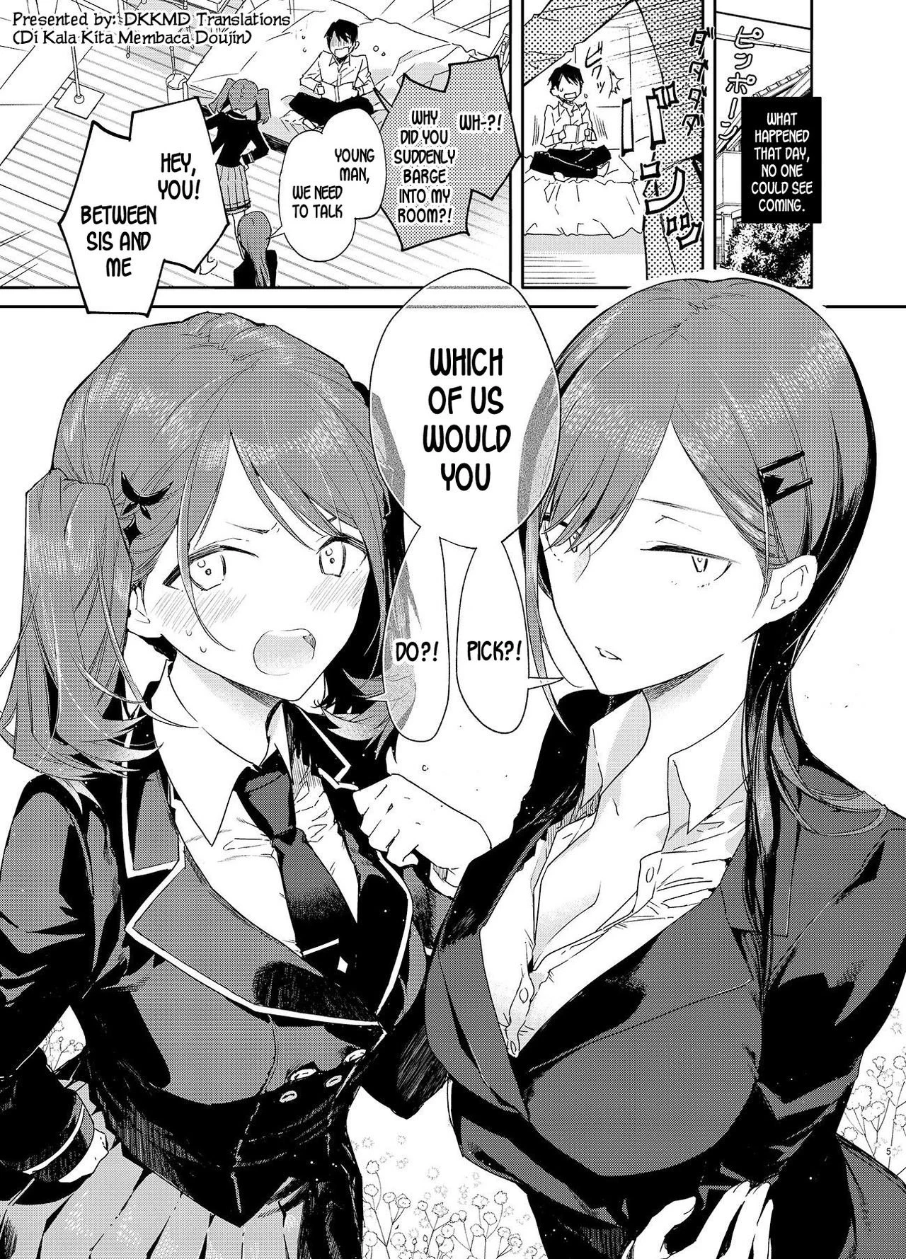Kinjo no Tsuntsun Imouto to Muhyoujou Ane ni Semarare Ecchi porn comic picture 3