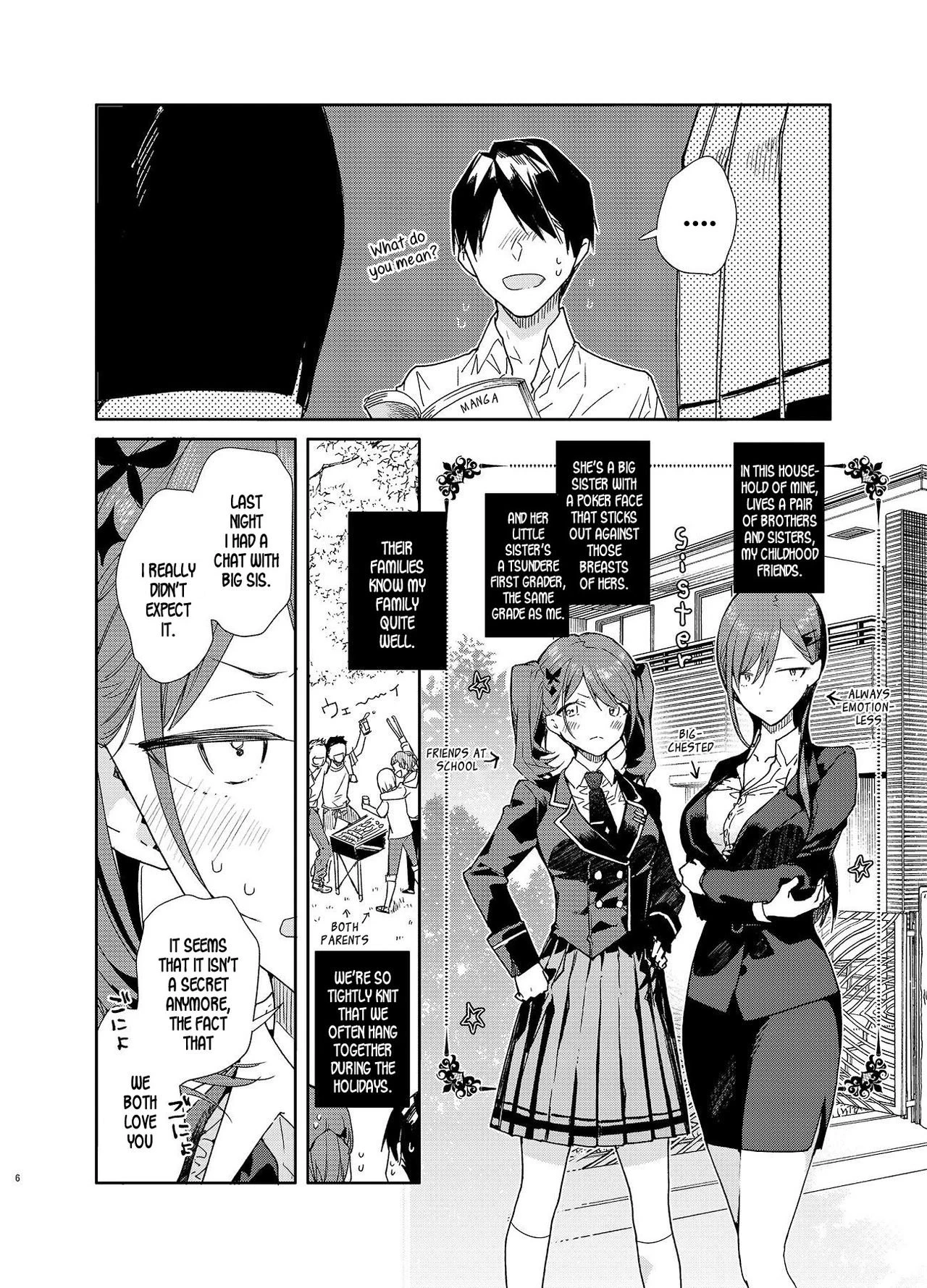 Kinjo no Tsuntsun Imouto to Muhyoujou Ane ni Semarare Ecchi porn comic picture 4