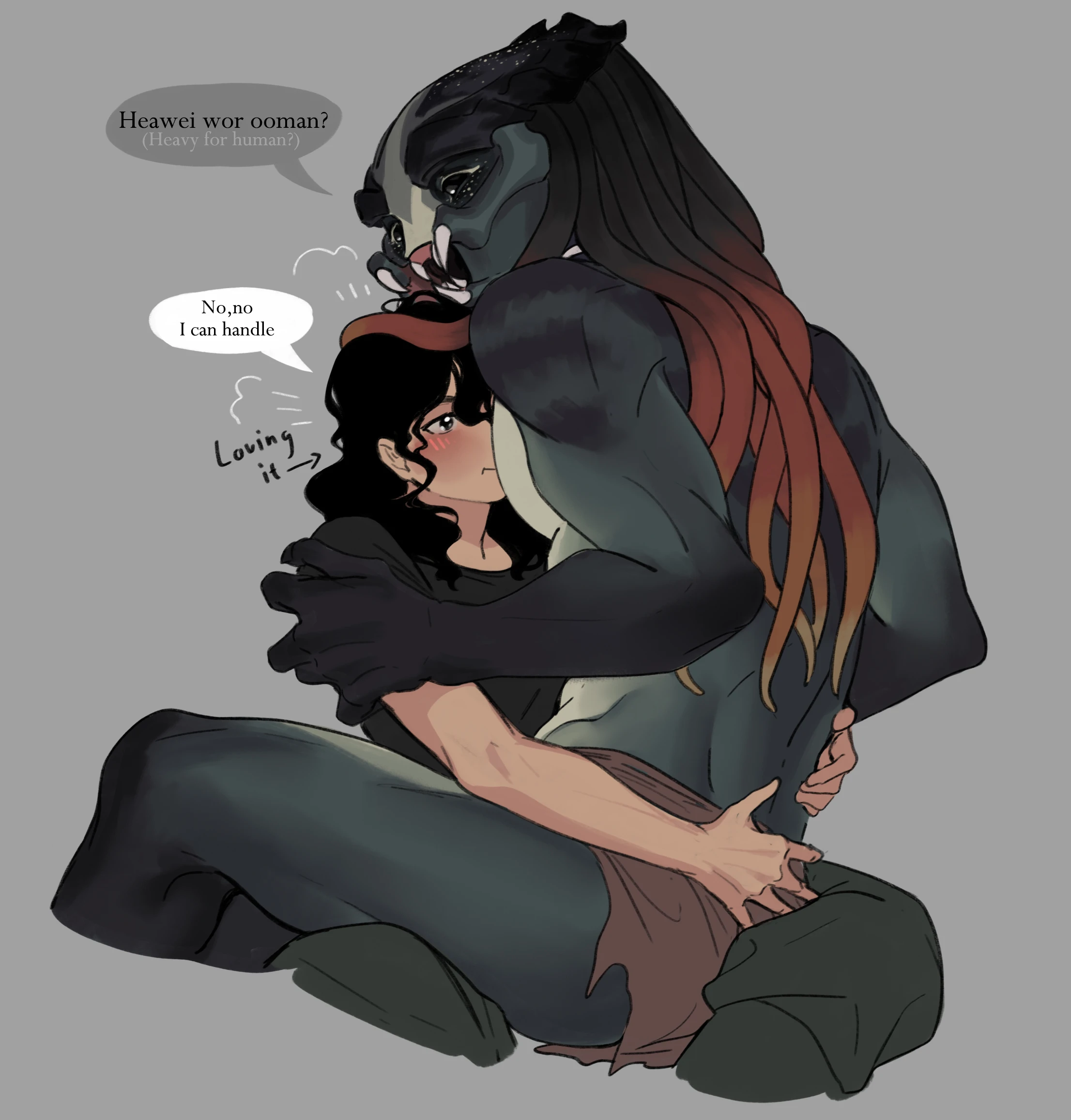 Luo & 'Freckles' (Yautja OC & "Ooman") porn comic picture 23