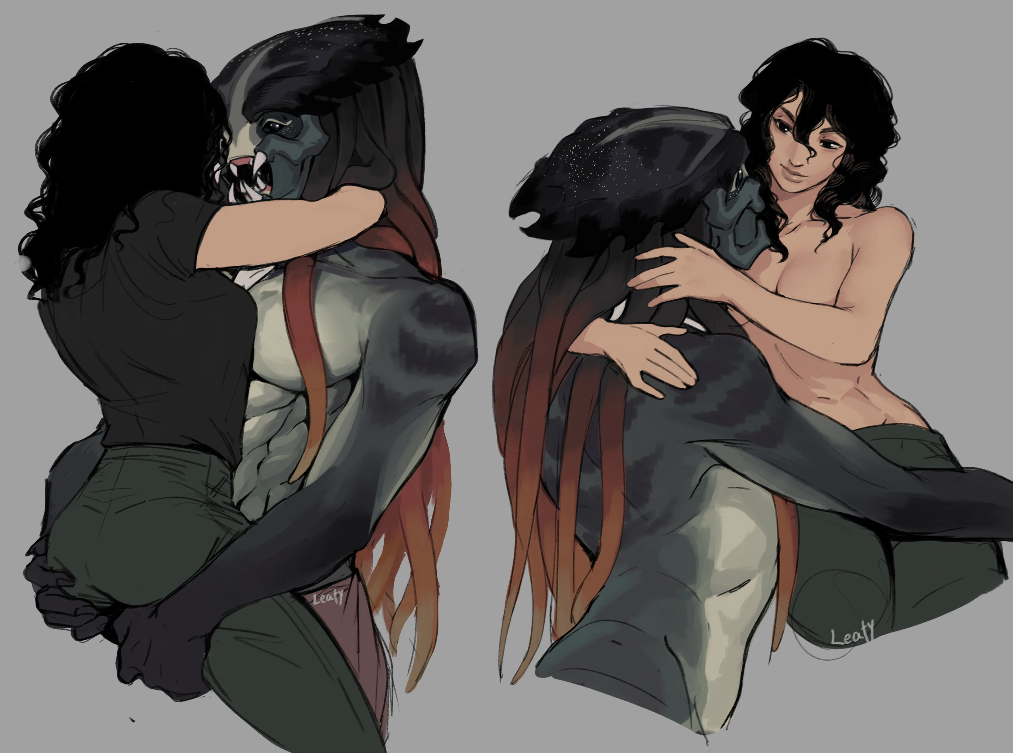 Luo & 'Freckles' (Yautja OC & "Ooman") porn comic picture 32